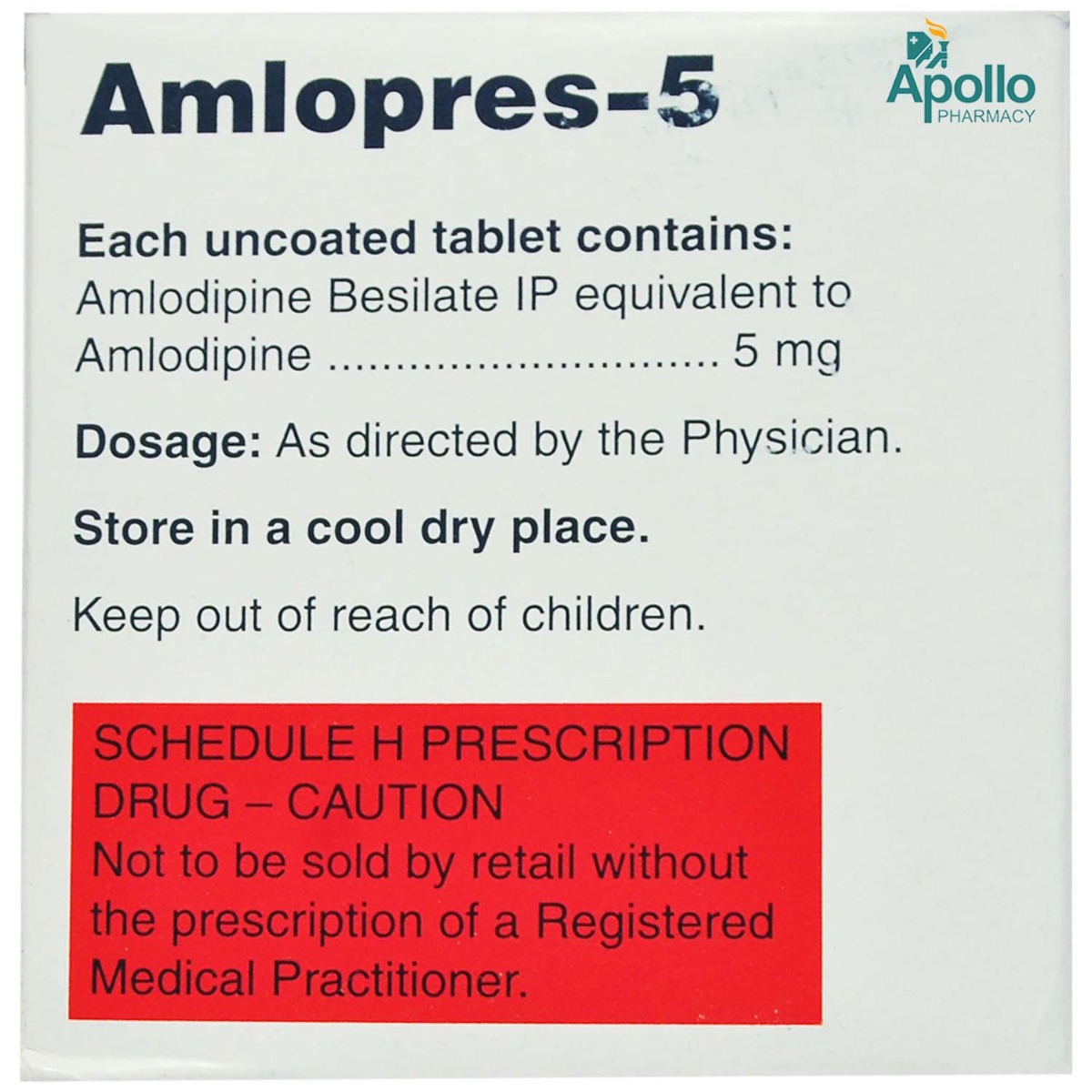 Amlopres-5 Tablet 30's, Pack of 30 TABLETS Amlopres-5 Tablet 30's, Pack of 30 TABLETS