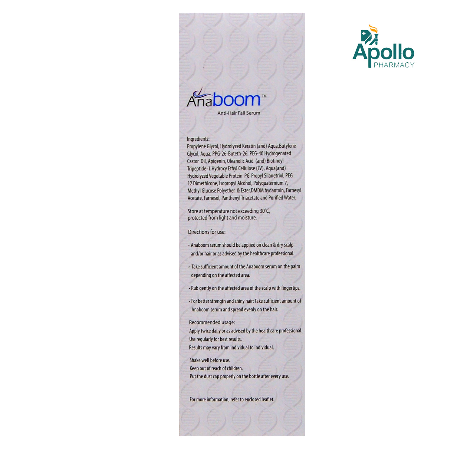 Anaboom Anti-Hair Fall Serum, 60 ml, Pack of 1 Anaboom Anti-Hair Fall Serum, 60 ml, Pack of 1