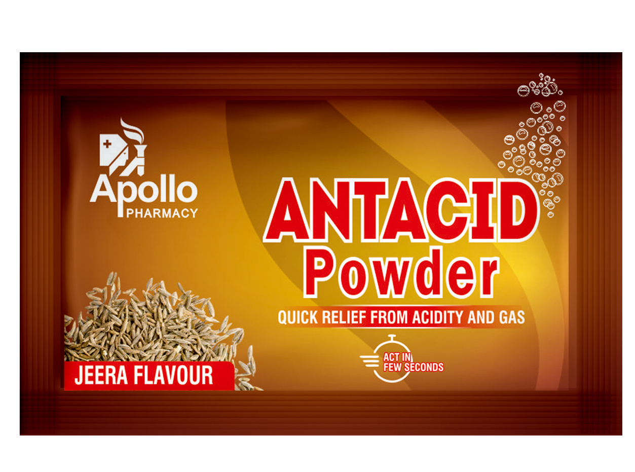 Apollo Pharmacy Antacid Jeera Flavour Powder, 30 gm (5gm x 6), Pack of 6 Apollo Pharmacy Antacid Jeera Flavour Powder, 30 gm (5gm x 6), Pack of 6