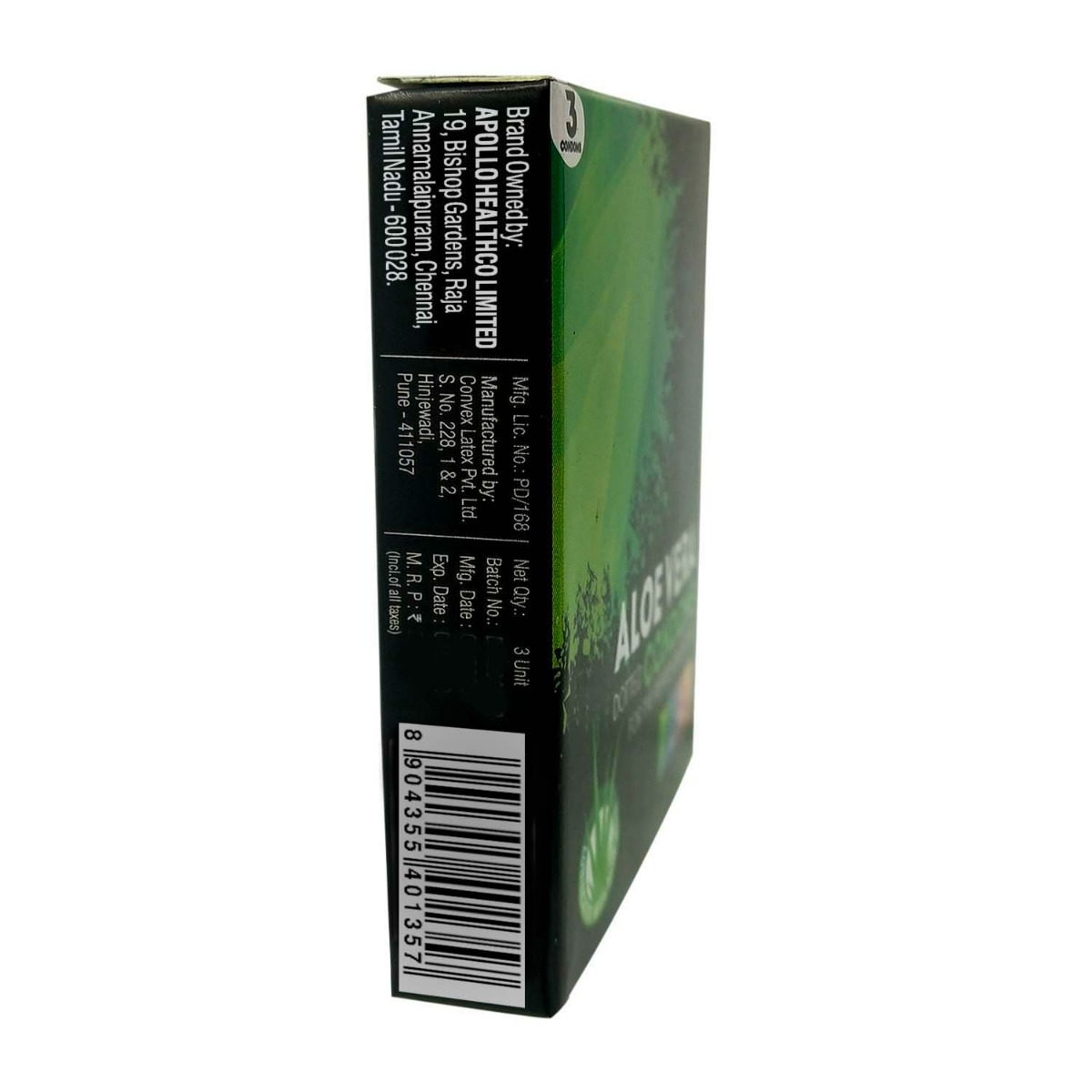 Apollo Life Aloe Vera Dotted Condoms, 3 Count, Pack of 1 Apollo Life Aloe Vera Dotted Condoms, 3 Count, Pack of 1