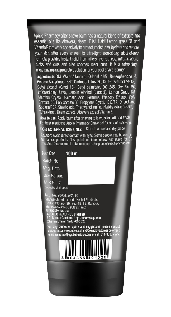 Apollo Pharmacy After Shave Balm, 100 ml, Pack of 1 Apollo Pharmacy After Shave Balm, 100 ml, Pack of 1