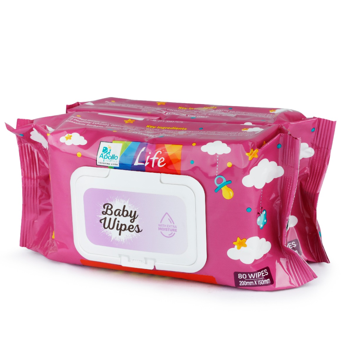 Apollo Life Baby Wipes, 160 Count (2x80 Wipes)