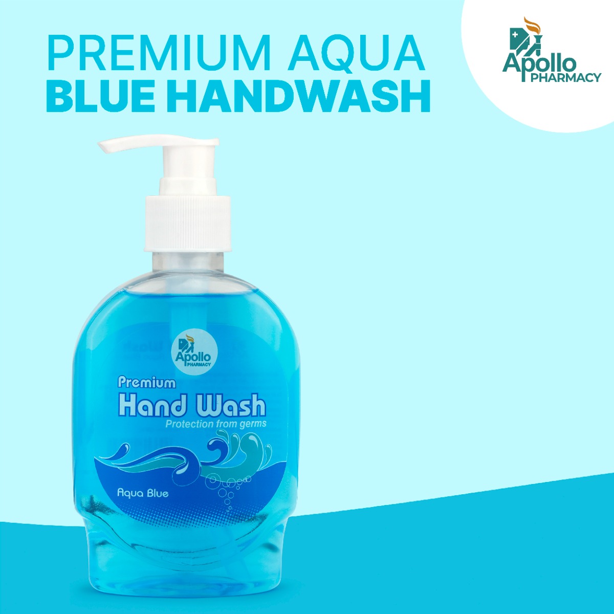 Apollo Pharmacy Premium Aqua Blue Handwash, 500 ml (2x250 ml), Pack of 2 Apollo Pharmacy Premium Aqua Blue Handwash, 500 ml (2x250 ml), Pack of 2