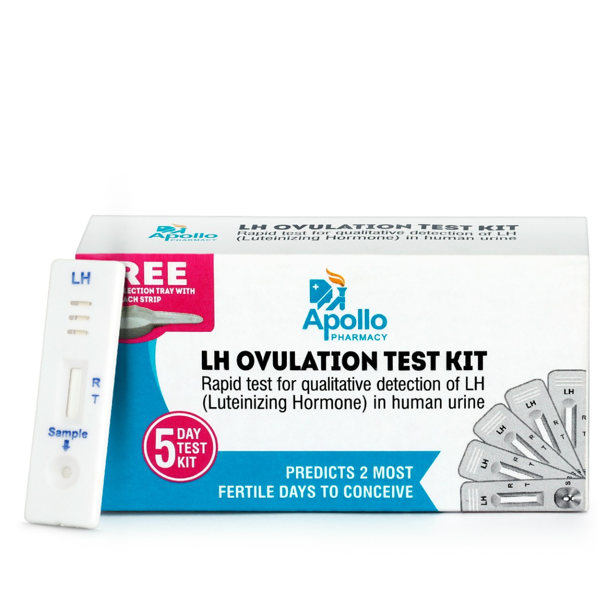 Apollo Pharmacy LH Ovulation 5 Day Test Kit, 1 Kit, Pack of 1 Apollo Pharmacy LH Ovulation 5 Day Test Kit, 1 Kit, Pack of 1