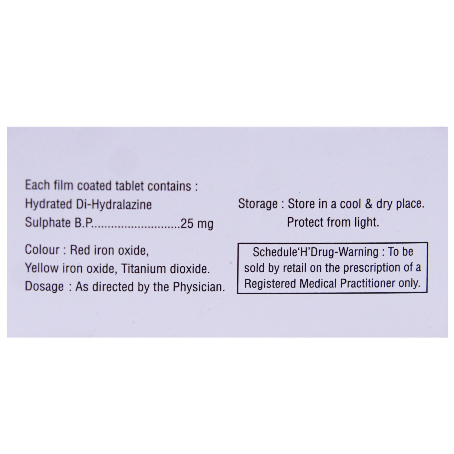 Apresol 25 Tablet 10's, Pack of 10 TABLETS Apresol 25 Tablet 10's, Pack of 10 TABLETS