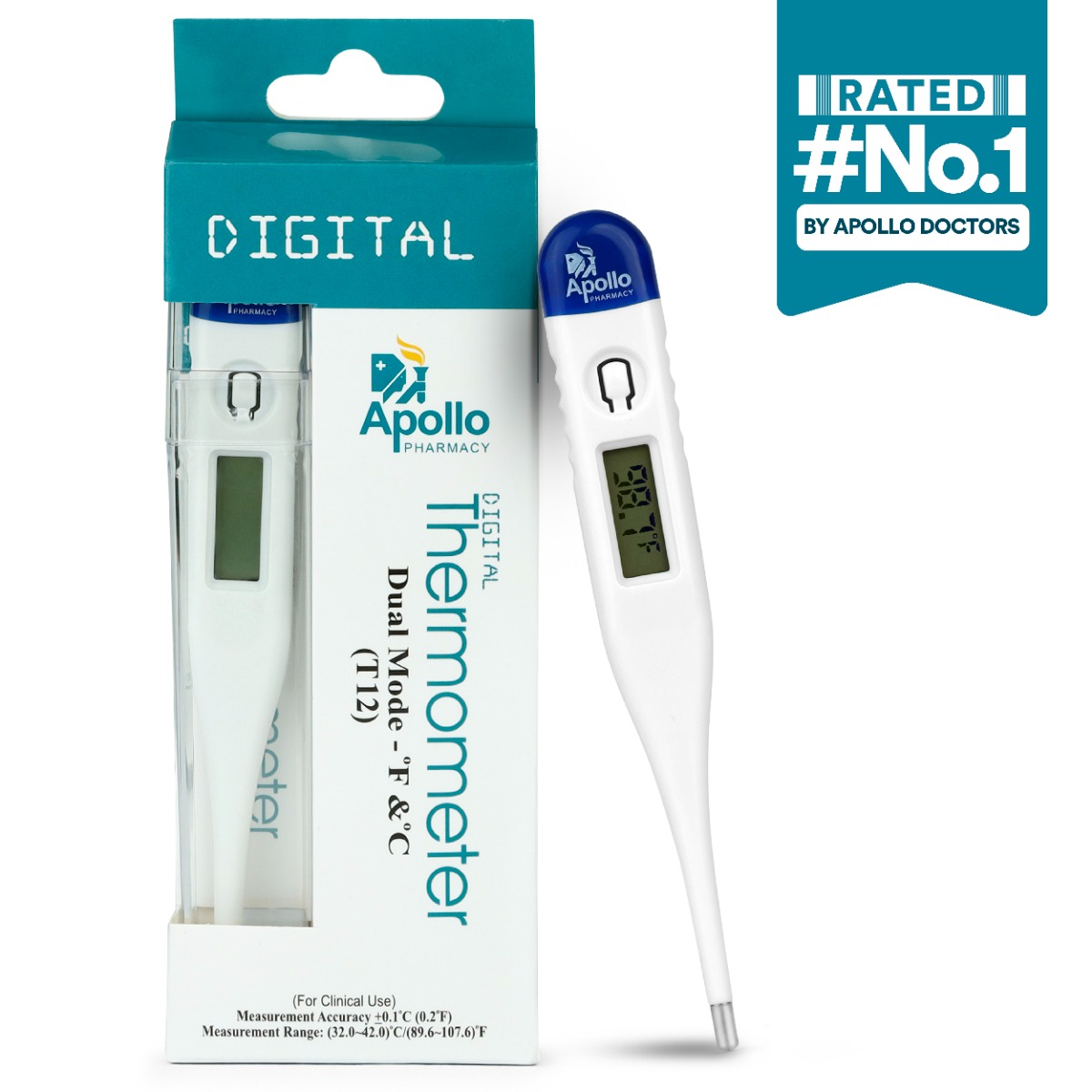 Apollo Pharmacy Digital Thermometer, 1 Count, Pack of 1 Apollo Pharmacy Digital Thermometer, 1 Count, Pack of 1