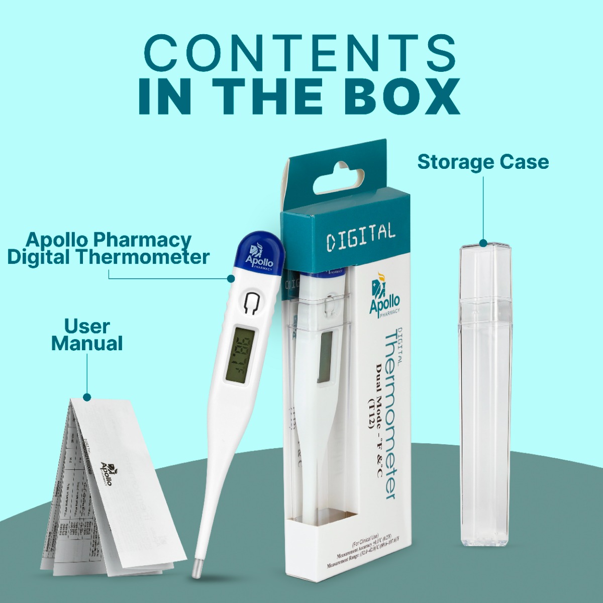 Apollo Pharmacy Digital Thermometer, 1 Count, Pack of 1 Apollo Pharmacy Digital Thermometer, 1 Count, Pack of 1