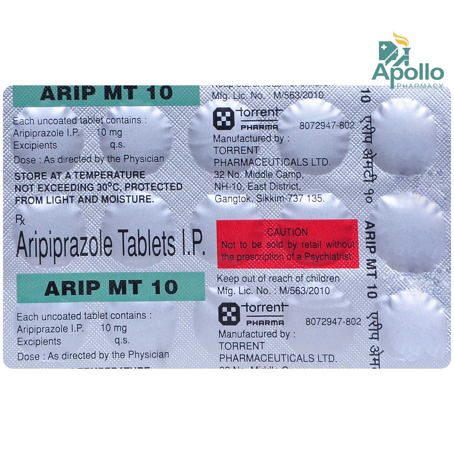 Arip MT 10 Tablet 15's, Pack of 15 TABLETS Arip MT 10 Tablet 15's, Pack of 15 TABLETS