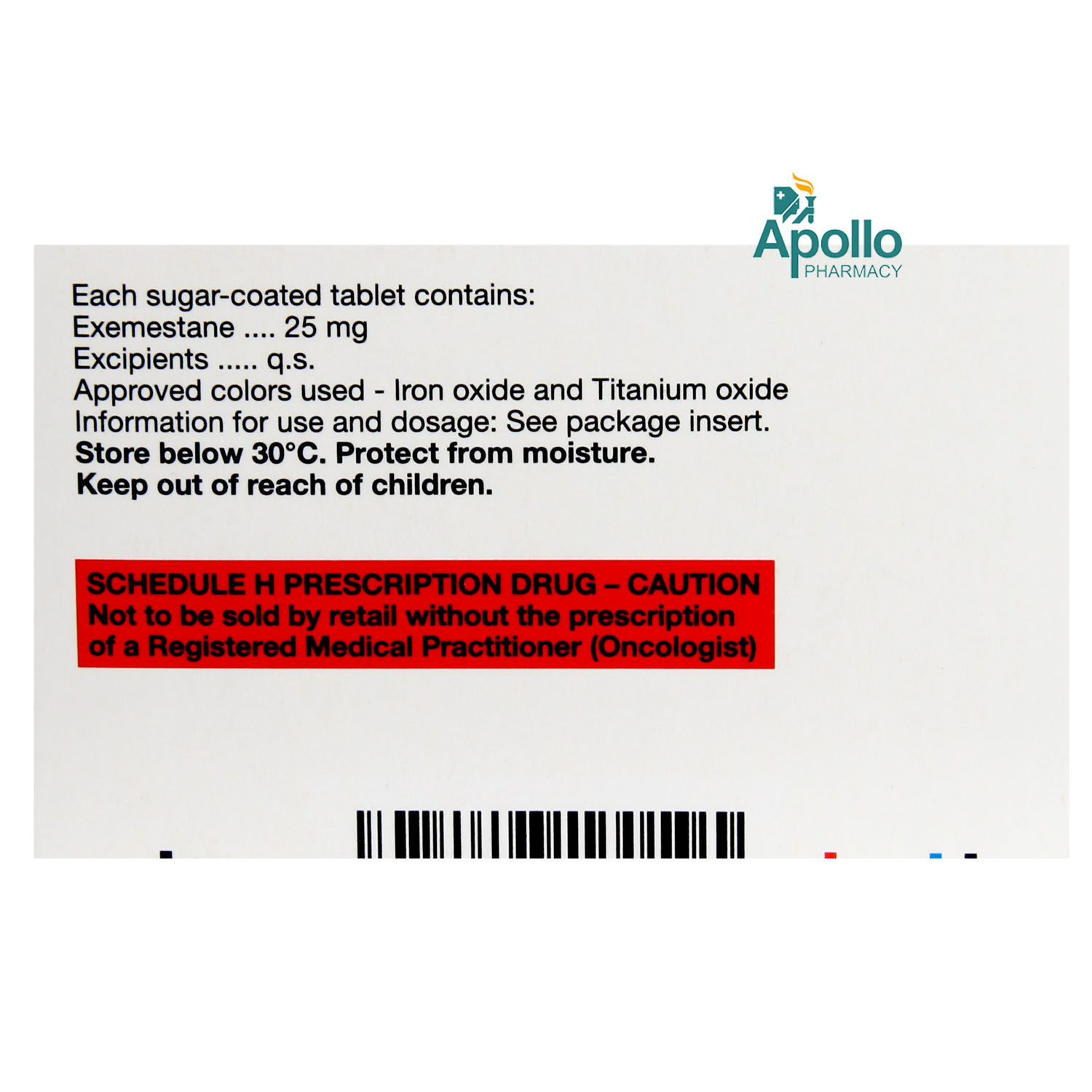 Aromasin 25 mg Tablet 15's, Pack of 15 TABLETS Aromasin 25 mg Tablet 15's, Pack of 15 TABLETS