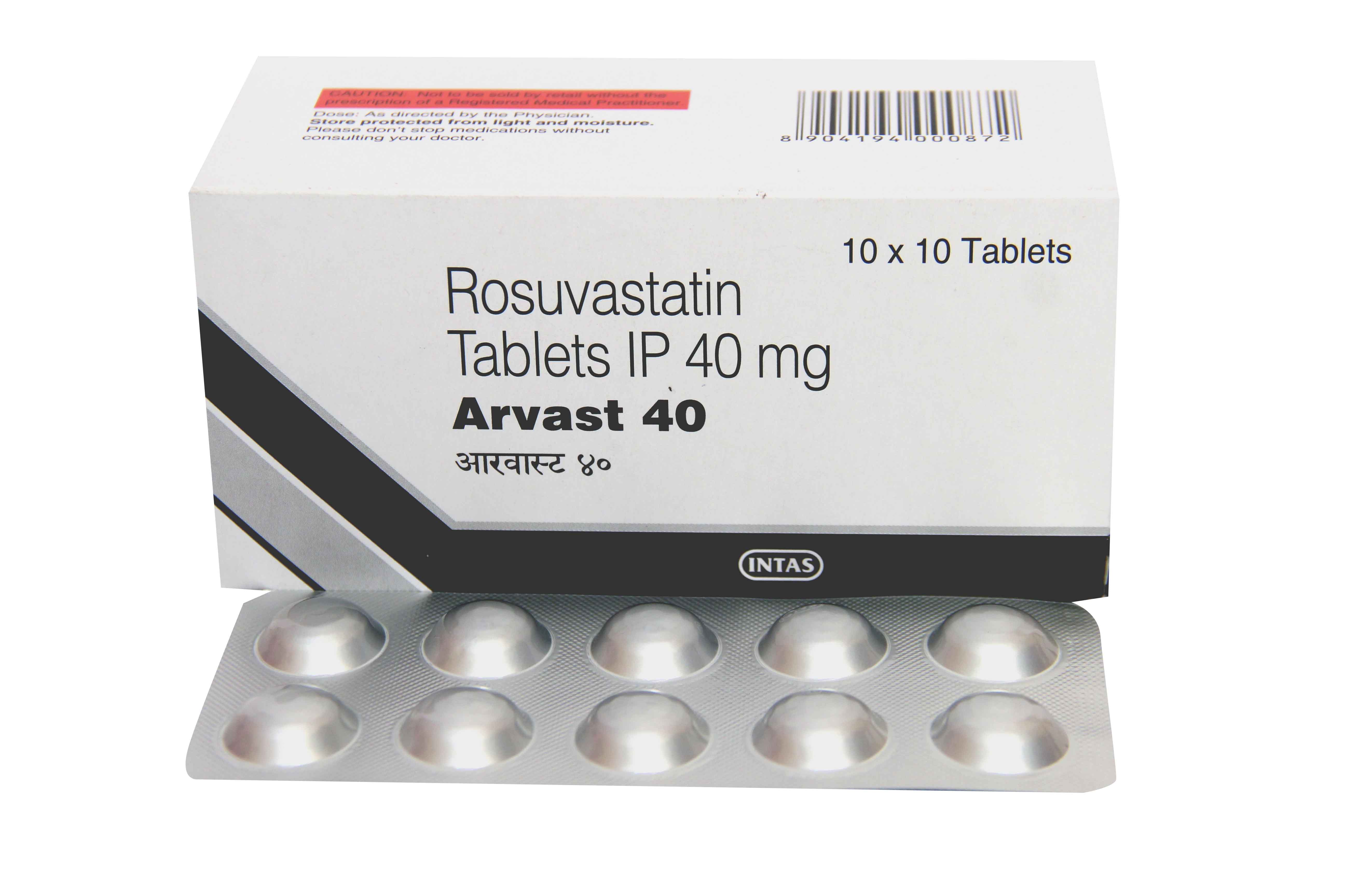 Arvast 40 Tablet 10's, Pack of 10 TABLETS Arvast 40 Tablet 10's, Pack of 10 TABLETS