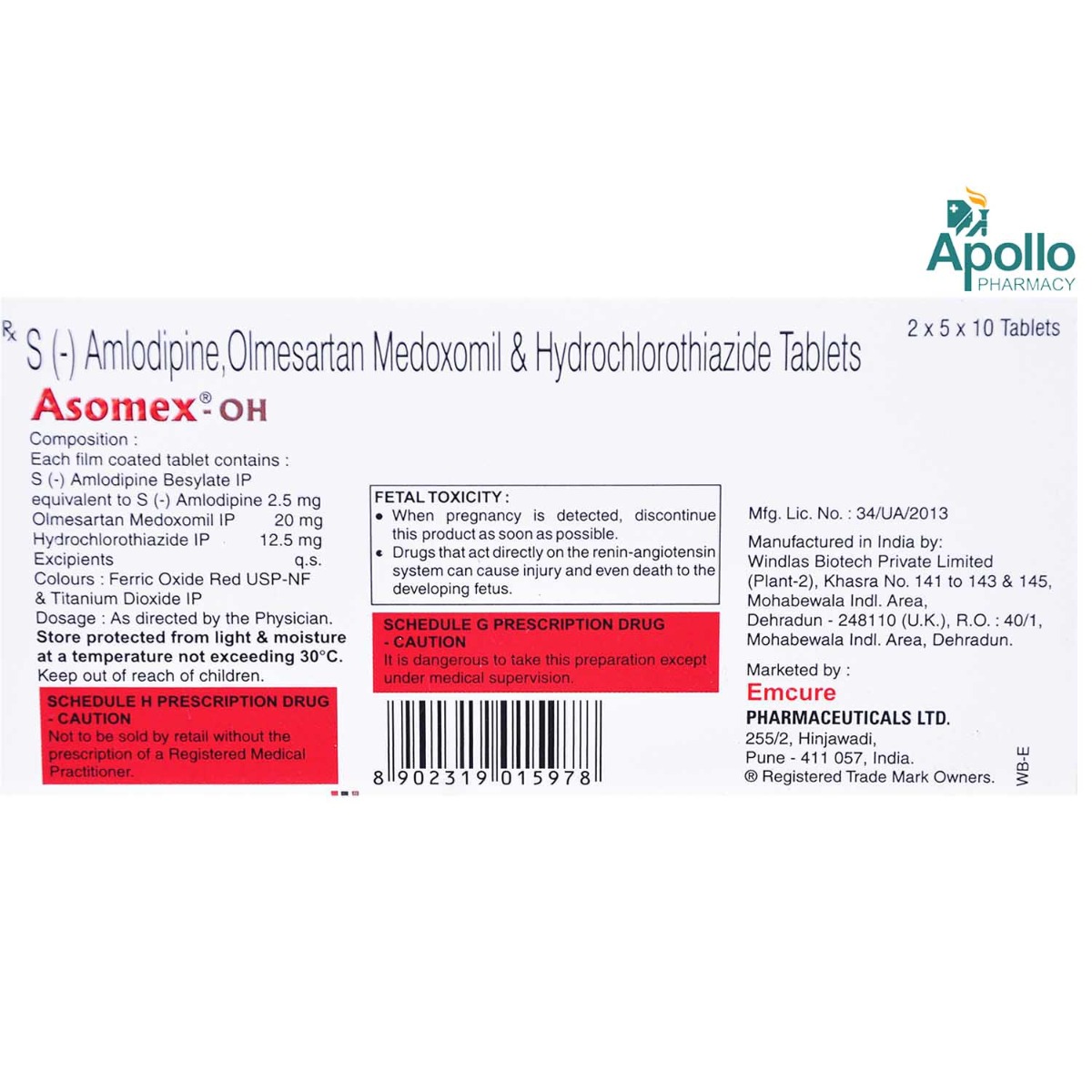 Asomex OH Tablet 10's, Pack of 10 Asomex OH Tablet 10's, Pack of 10