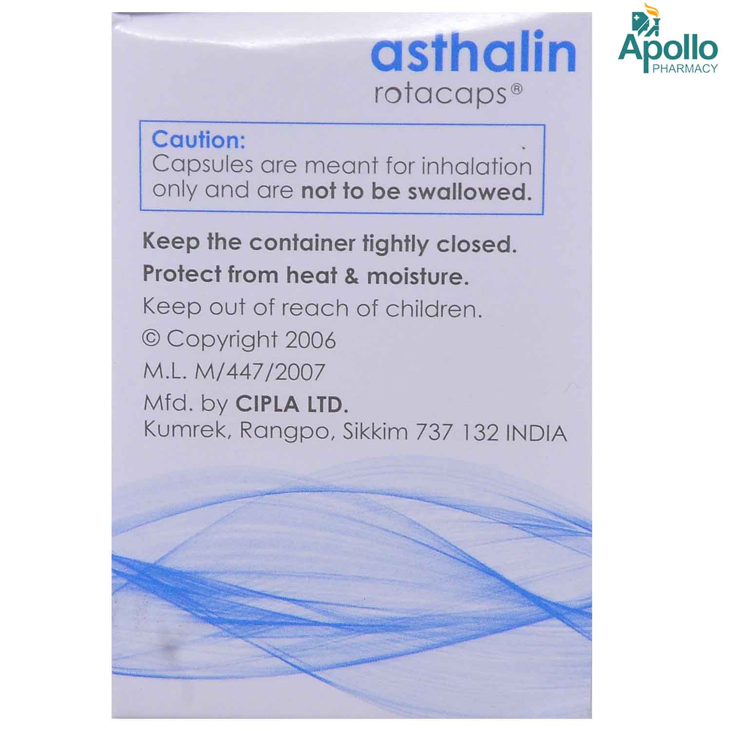 Asthalin 200 mcg Rotacaps 60's Asthalin 200 mcg Rotacaps 60's