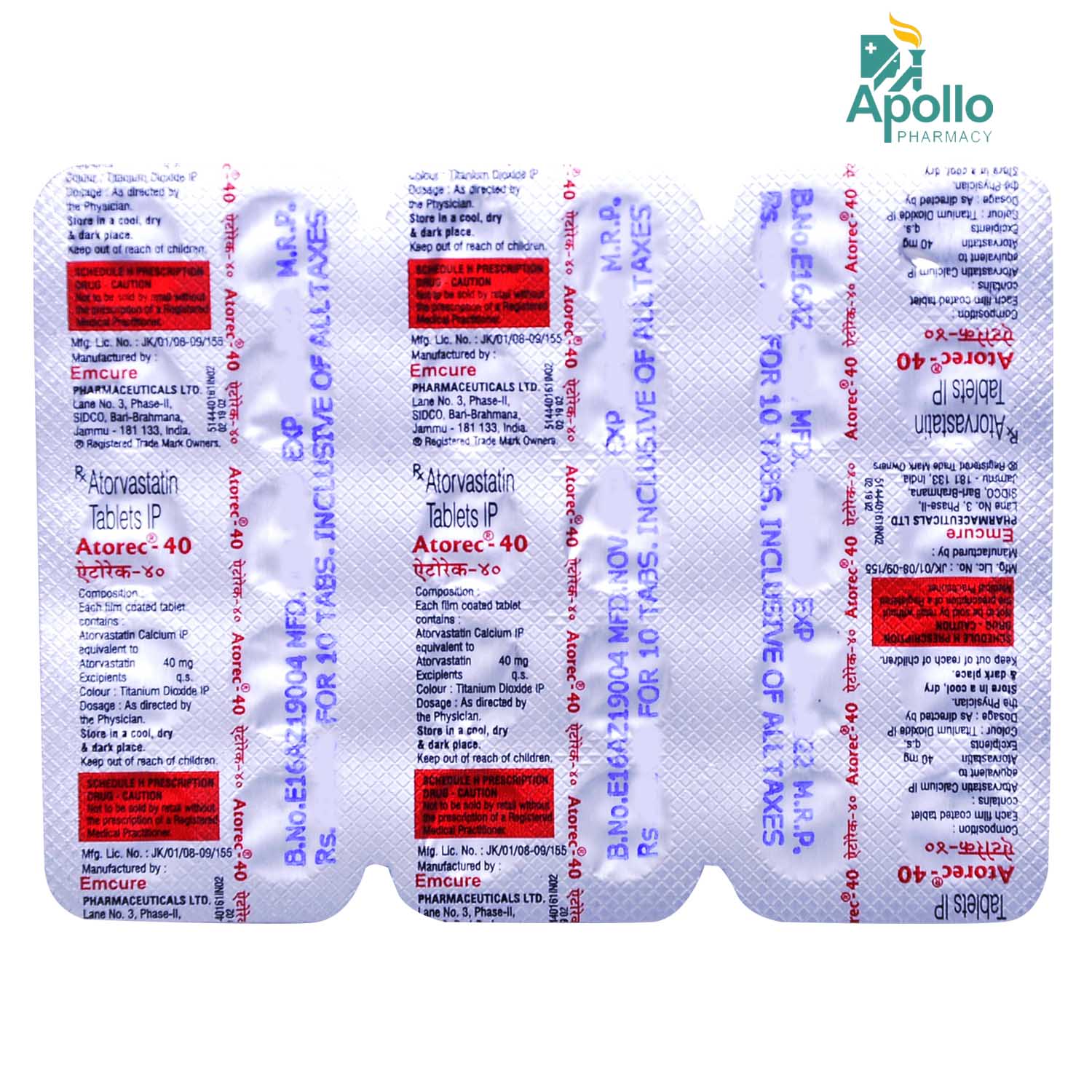 Atorec 40 Tablet 10's, Pack of 10 TABLETS Atorec 40 Tablet 10's, Pack of 10 TABLETS