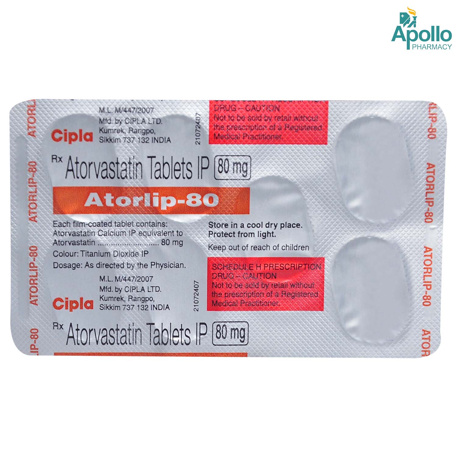 Atorlip-80 Tablet 7's, Pack of 7 TabletS Atorlip-80 Tablet 7's, Pack of 7 TabletS