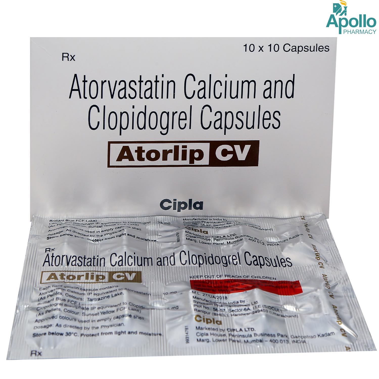 Atorlip CV Capsule 10's Atorlip CV Capsule 10's