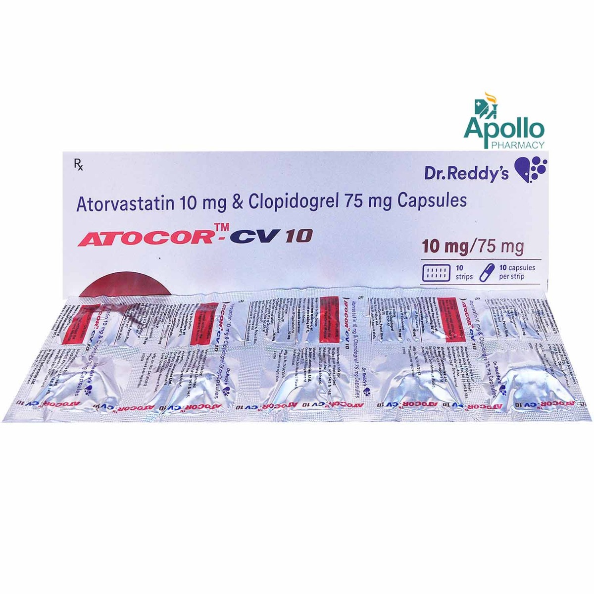 Atocor-CV 10 Capsule 10's, Pack of 10 CAPSULES Atocor-CV 10 Capsule 10's, Pack of 10 CAPSULES