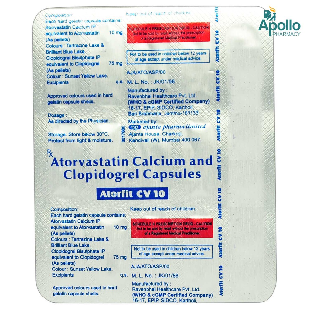 Atorfit CV 10 Capsule 15's, Pack of 15 CAPSULES Atorfit CV 10 Capsule 15's, Pack of 15 CAPSULES