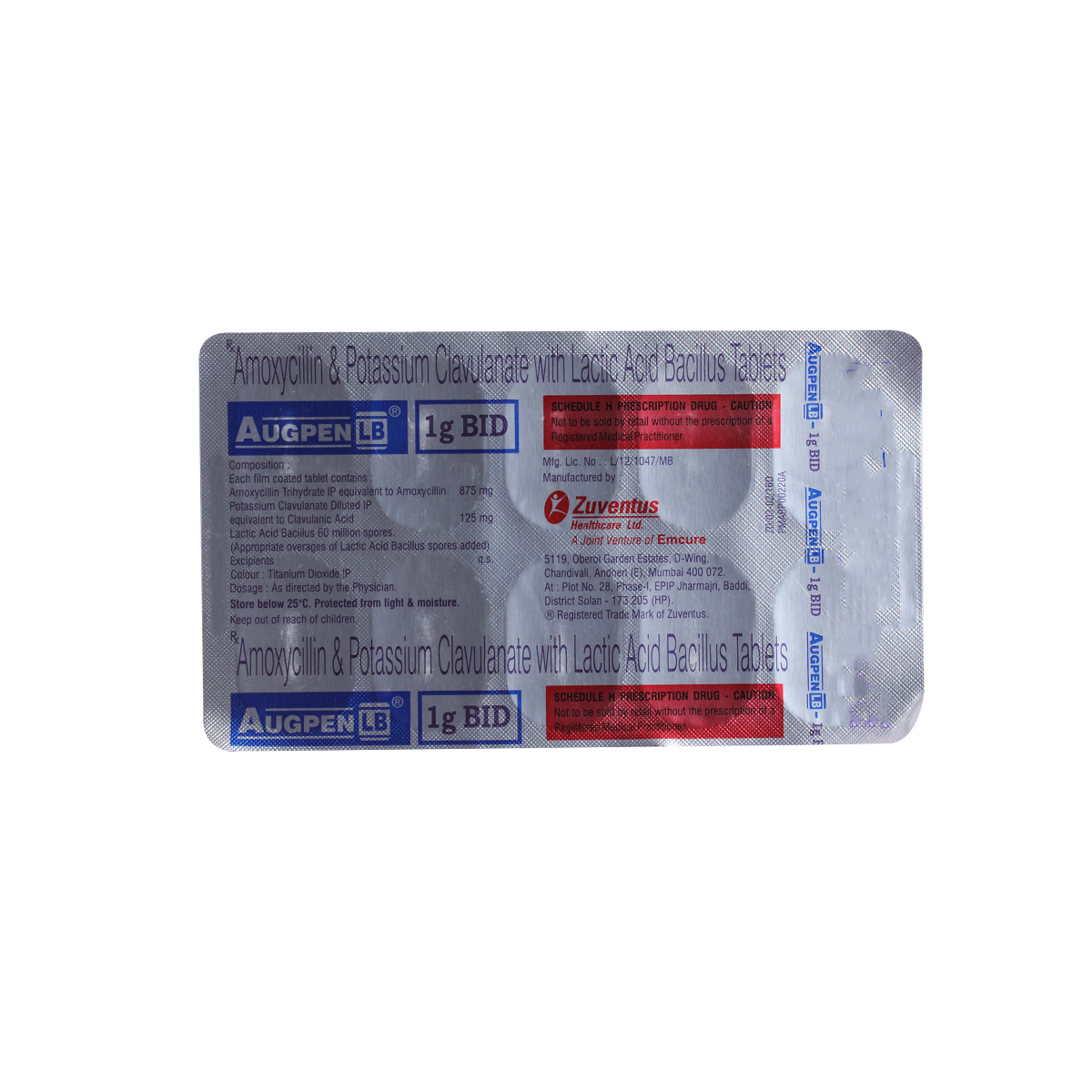 Augpen LB-1G Bid Tablet 10's, Pack of 10 TABLETS Augpen LB-1G Bid Tablet 10's, Pack of 10 TABLETS