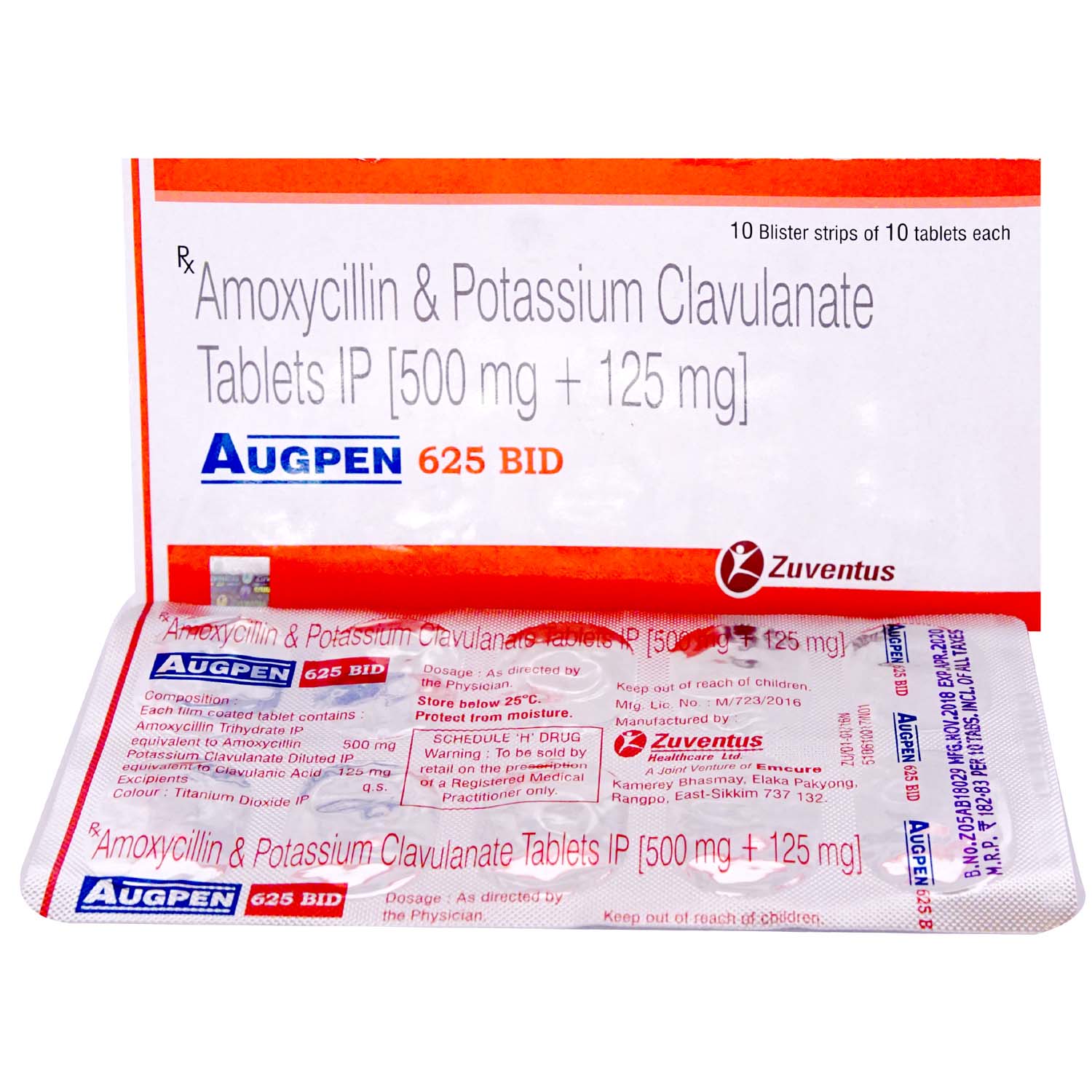 Augpen 625 BID Tablet 10's, Pack of 10 TABLETS Augpen 625 BID Tablet 10's, Pack of 10 TABLETS