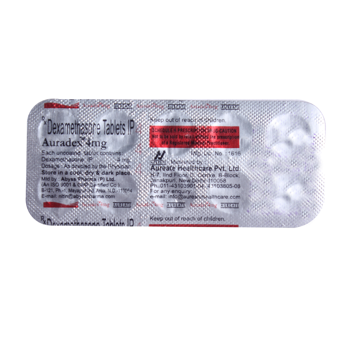 Buy Auradex 4 mg Tablet 10's Online