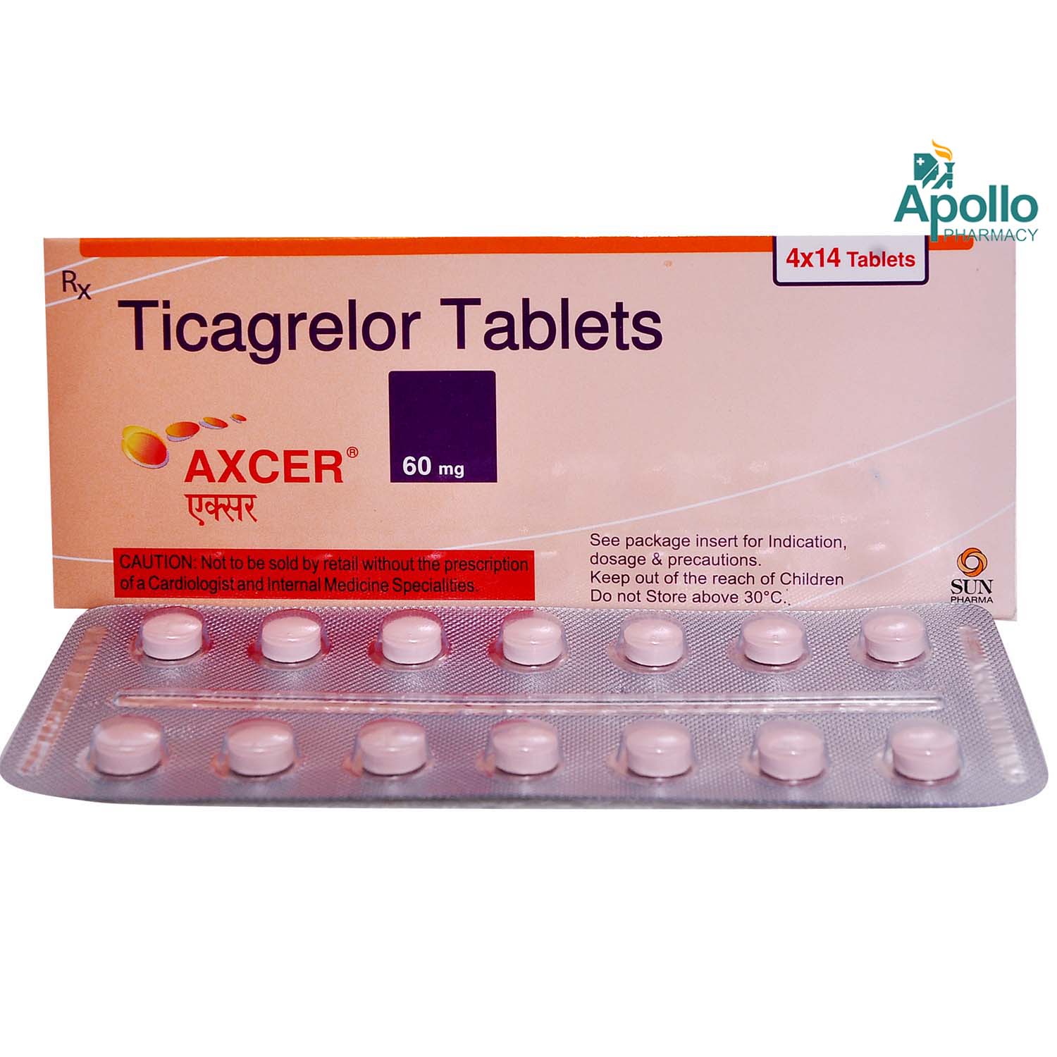 Axcer 60 mg Tablet 14's, Pack of 14 TABLETS Axcer 60 mg Tablet 14's, Pack of 14 TABLETS