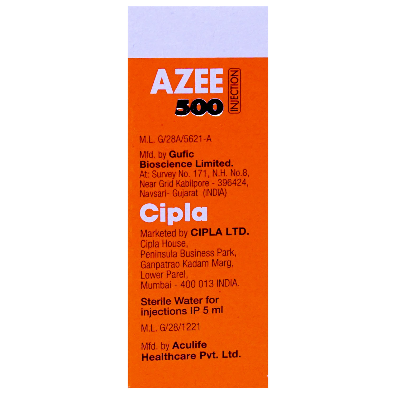 Azee 500 Injection 5 ml, Pack of 1 INJECTION Azee 500 Injection 5 ml, Pack of 1 INJECTION