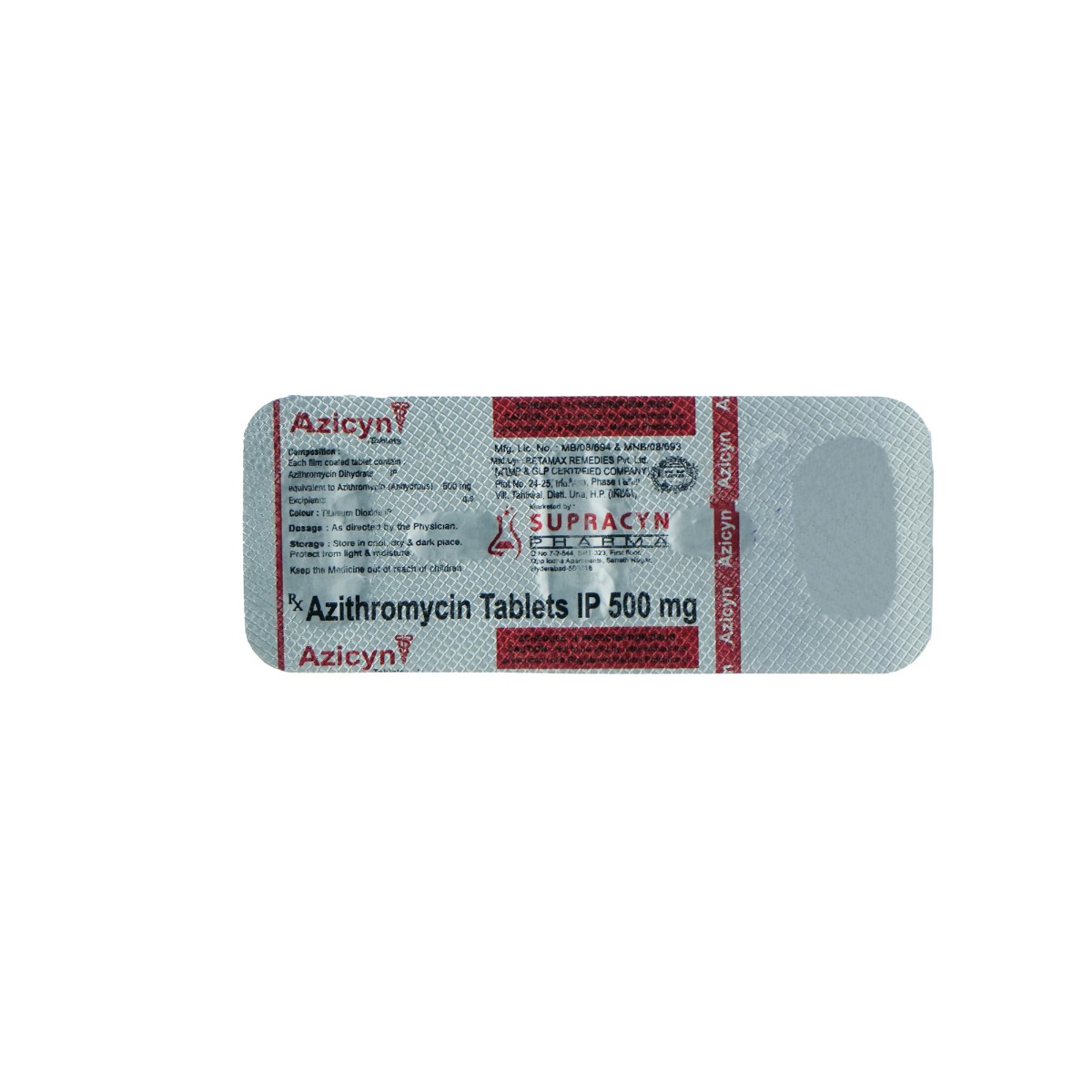 Azicyn 500 Tablet 3's, Pack of 3 TABLETS Azicyn 500 Tablet 3's, Pack of 3 TABLETS