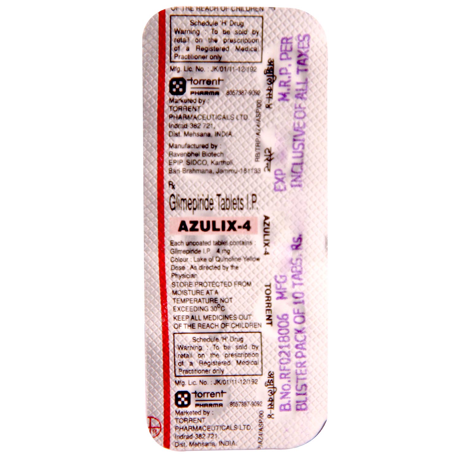 Azulix 4 Tablet 10's, Pack of 10 TABLETS Azulix 4 Tablet 10's, Pack of 10 TABLETS