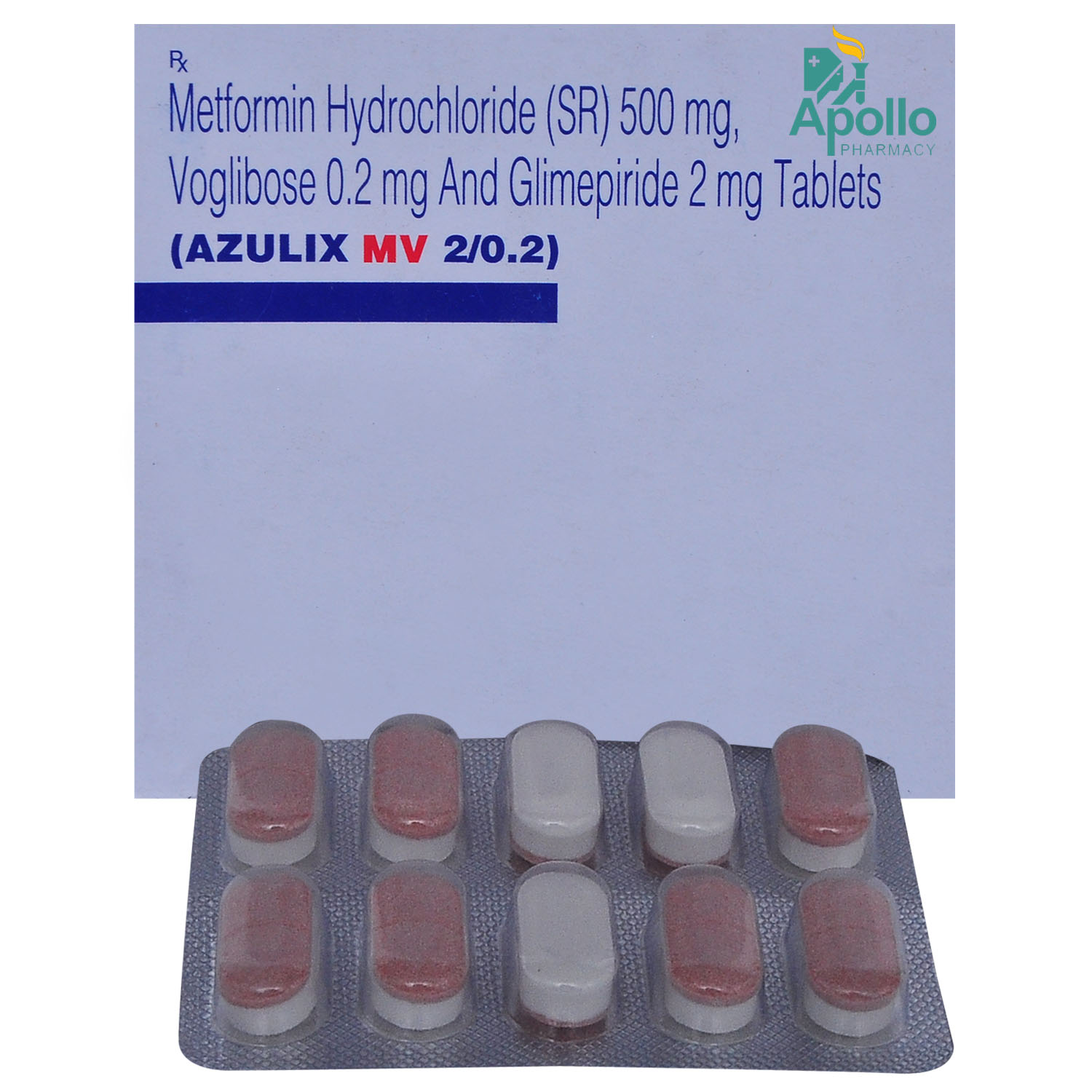 Azulix MV 2/0.2 Tablet 10's, Pack of 10 TabletS Azulix MV 2/0.2 Tablet 10's, Pack of 10 TabletS