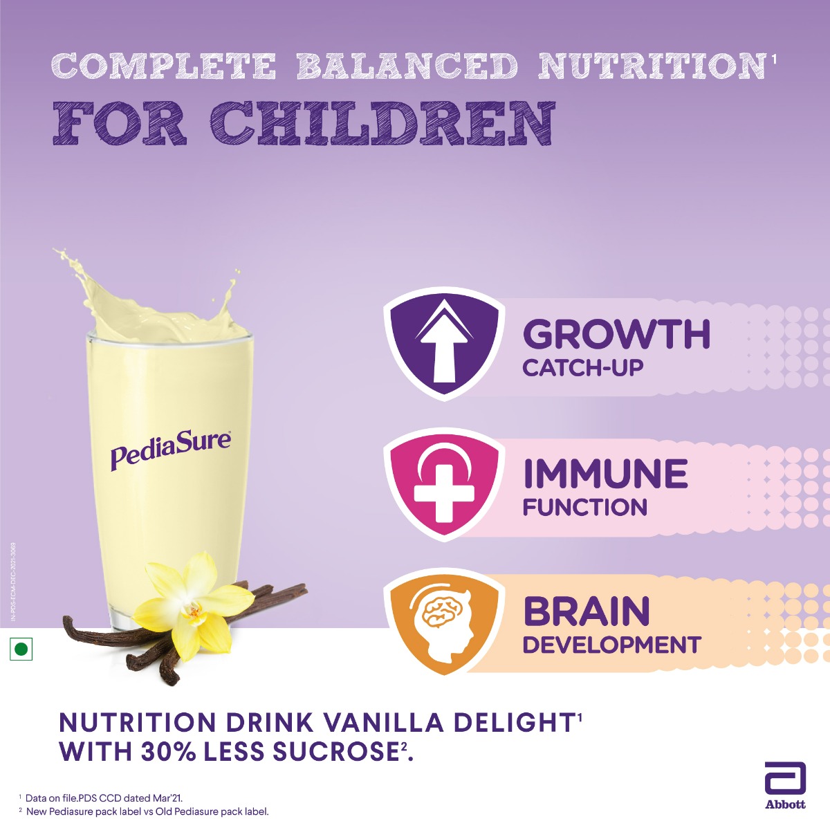 Pediasure Complete, Balanced Nutrition Vanilla Delight Flavour Nutrition Drink Powder for Kids Growth, 1 kg, Pack of 1