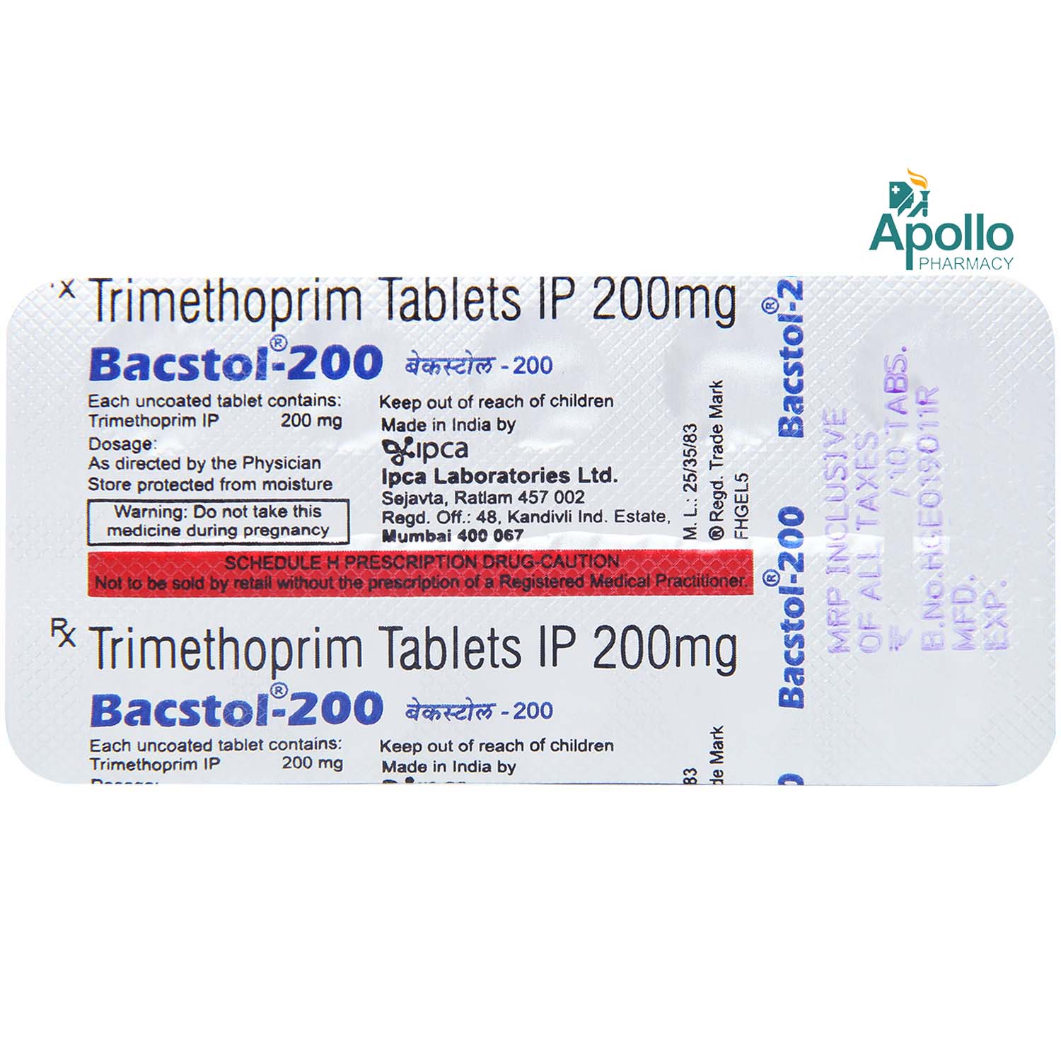 Bacstol 200 Tablet 10's, Pack of 10 TABLETS Bacstol 200 Tablet 10's, Pack of 10 TABLETS