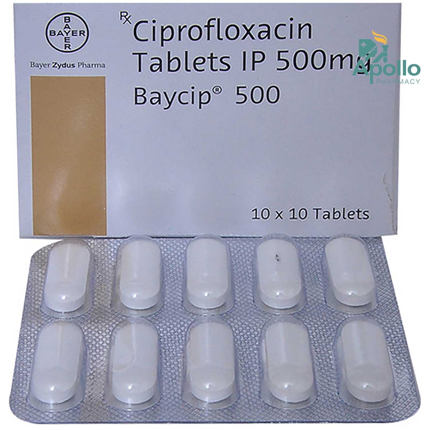 Baycip 500 Tablet 10's, Pack of 10 TABLETS Baycip 500 Tablet 10's, Pack of 10 TABLETS