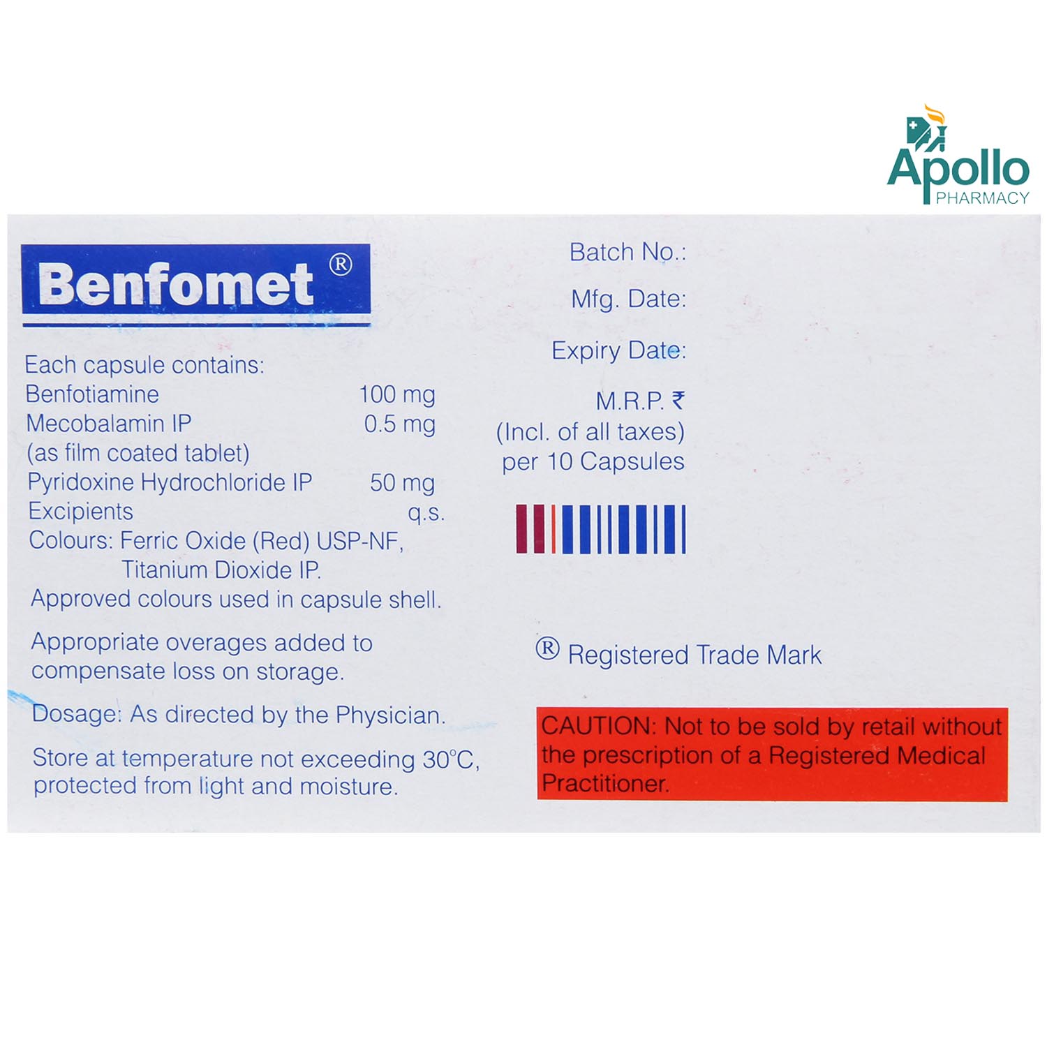 Benfomet Capsule 10's, Pack of 10 CAPSULES Benfomet Capsule 10's, Pack of 10 CAPSULES