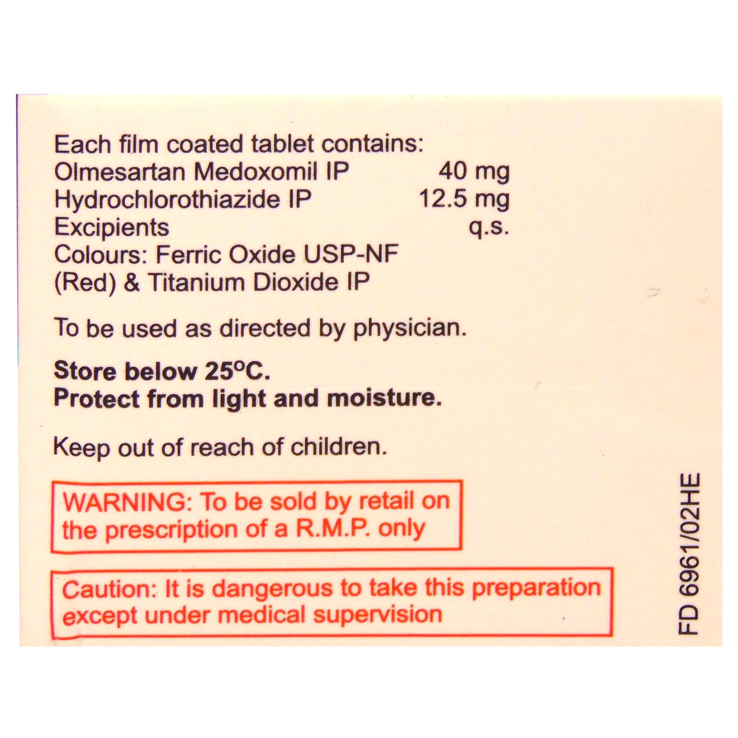 BENITEC H 40MG TABLET, Pack of 10 TABLETS BENITEC H 40MG TABLET, Pack of 10 TABLETS