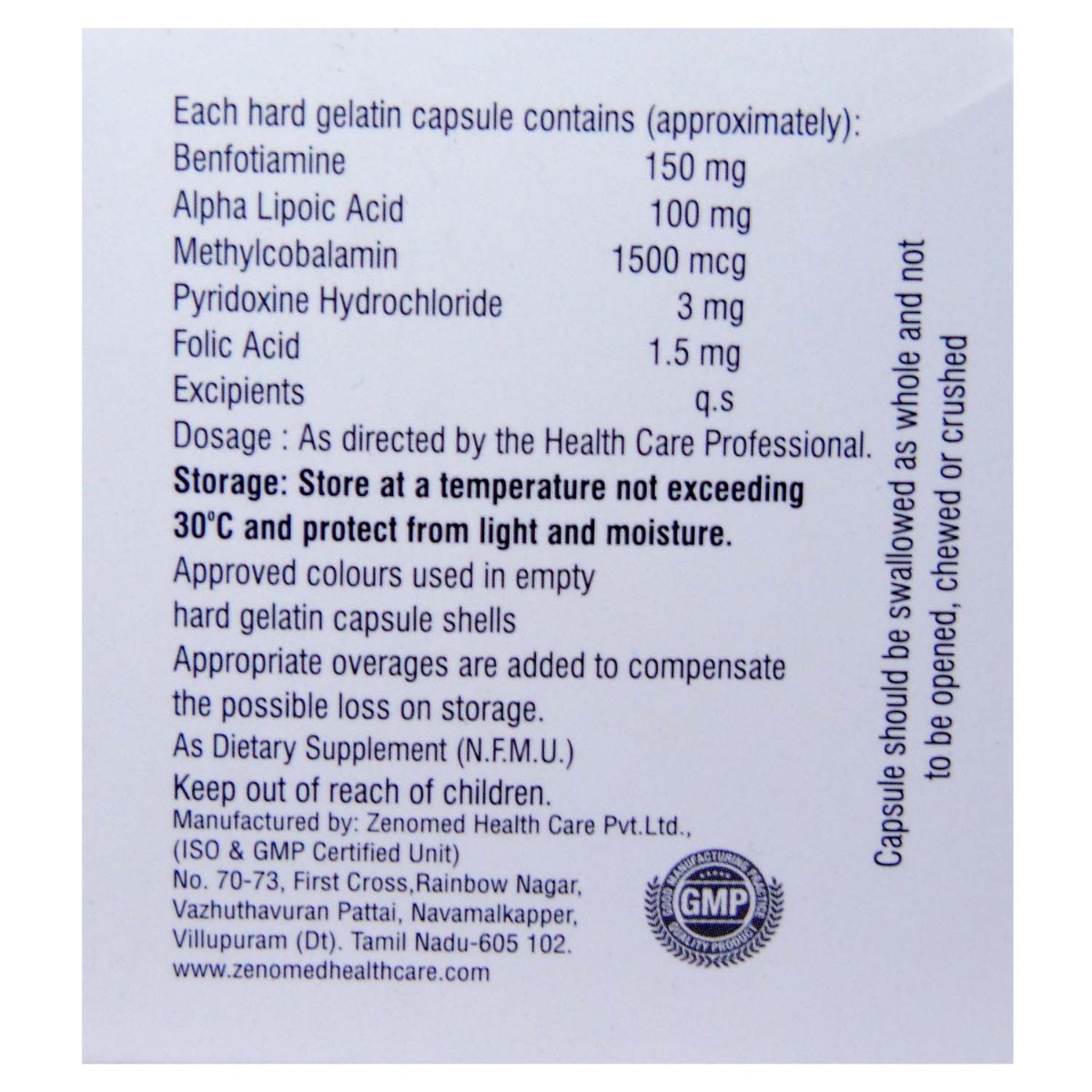 Benfogen Capsule 10's, Pack of 10 CAPSULES Benfogen Capsule 10's, Pack of 10 CAPSULES