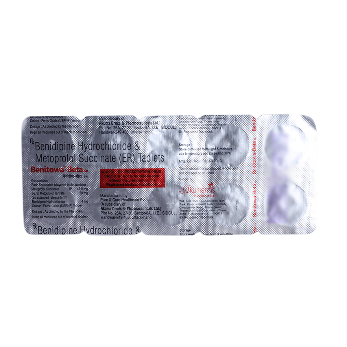 Benitowa-Beta 50 Tablet 10's, Pack of 10 TABLETS Benitowa-Beta 50 Tablet 10's, Pack of 10 TABLETS