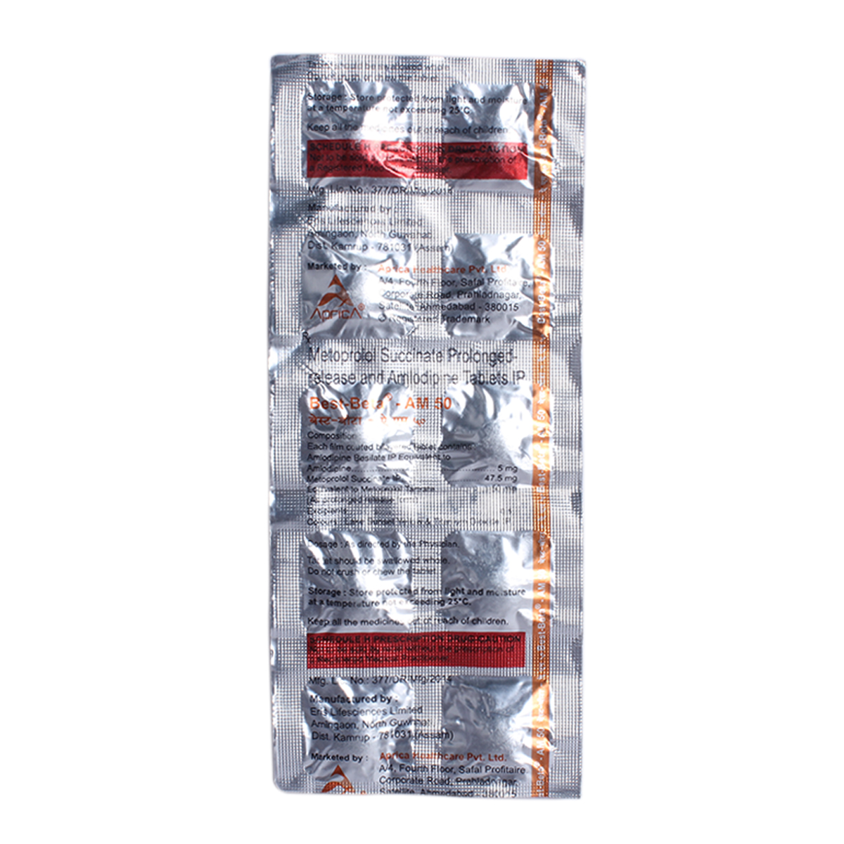 Best-Beta-AM 50 Tablet 10's, Pack of 10 TABLETS Best-Beta-AM 50 Tablet 10's, Pack of 10 TABLETS