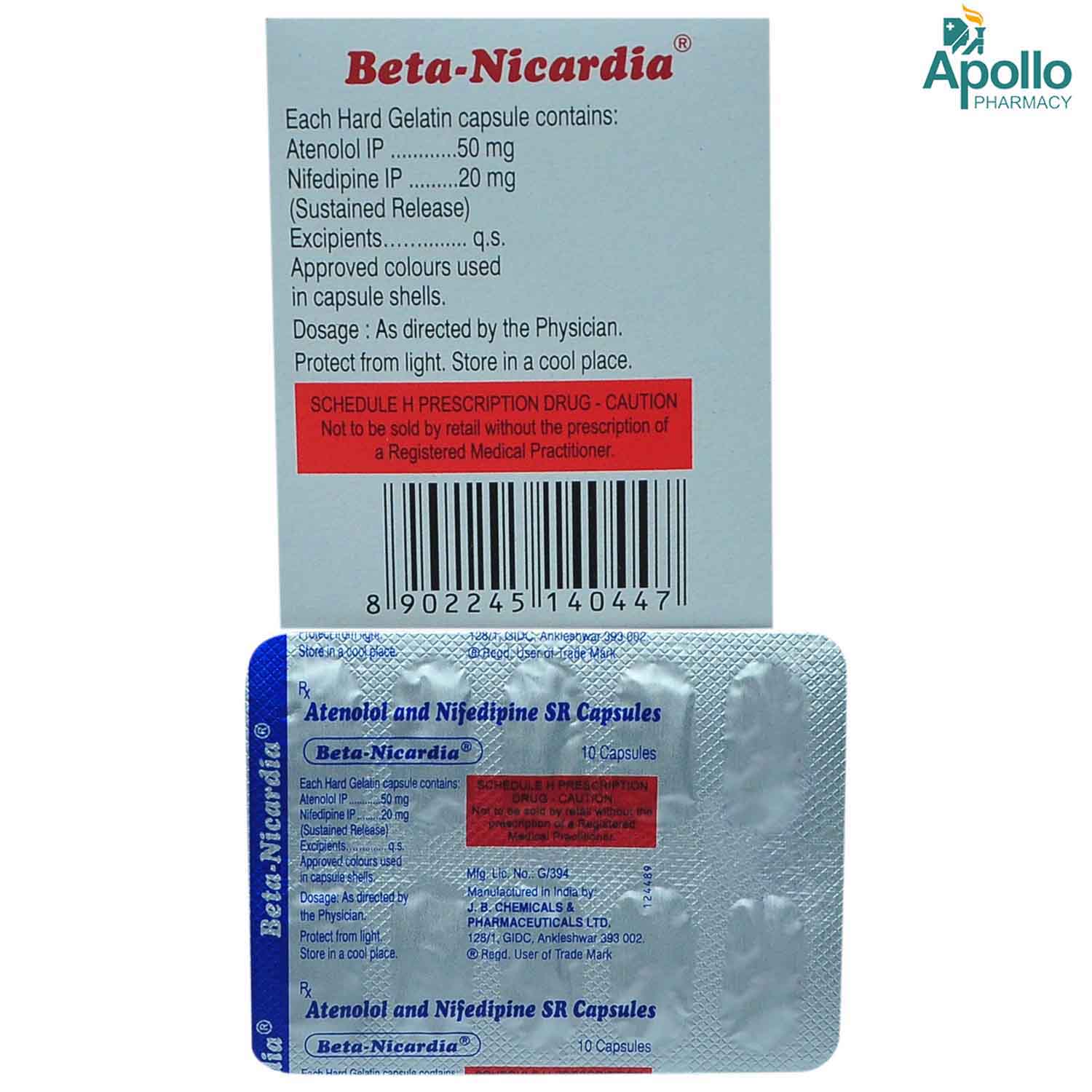 Beta-Nicardia Capsule 10's, Pack of 10 CapsuleS Beta-Nicardia Capsule 10's, Pack of 10 CapsuleS