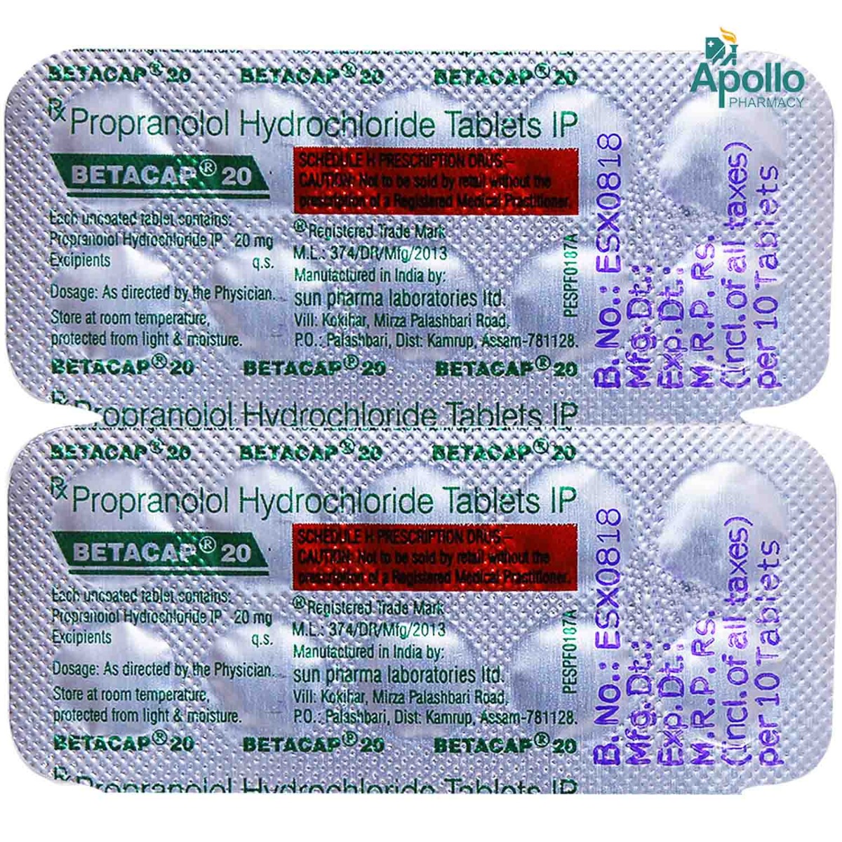 Betacap 20 Tablet 10's, Pack of 10 TABLETS Betacap 20 Tablet 10's, Pack of 10 TABLETS