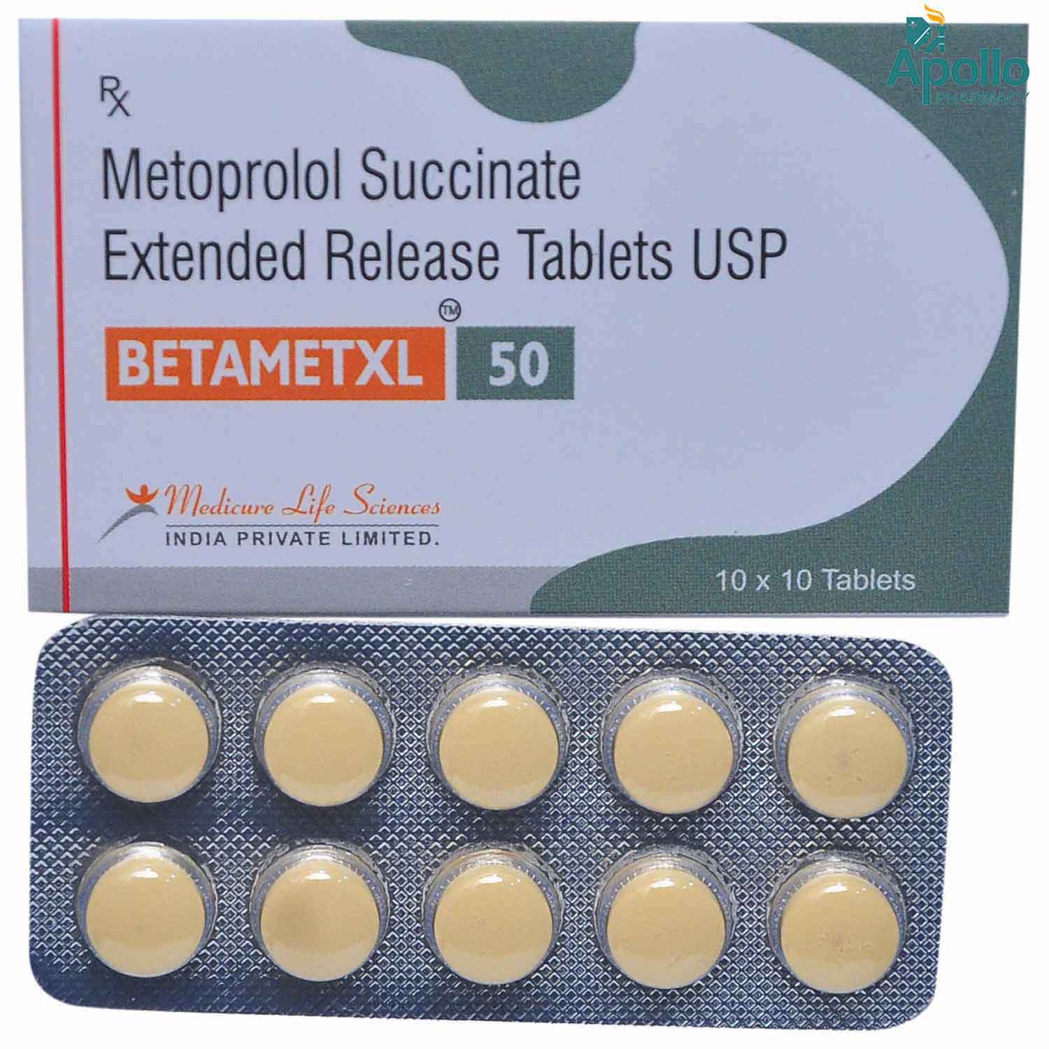 Betamet XL 50 Tablet 10's, Pack of 10 TABLETS Betamet XL 50 Tablet 10's, Pack of 10 TABLETS