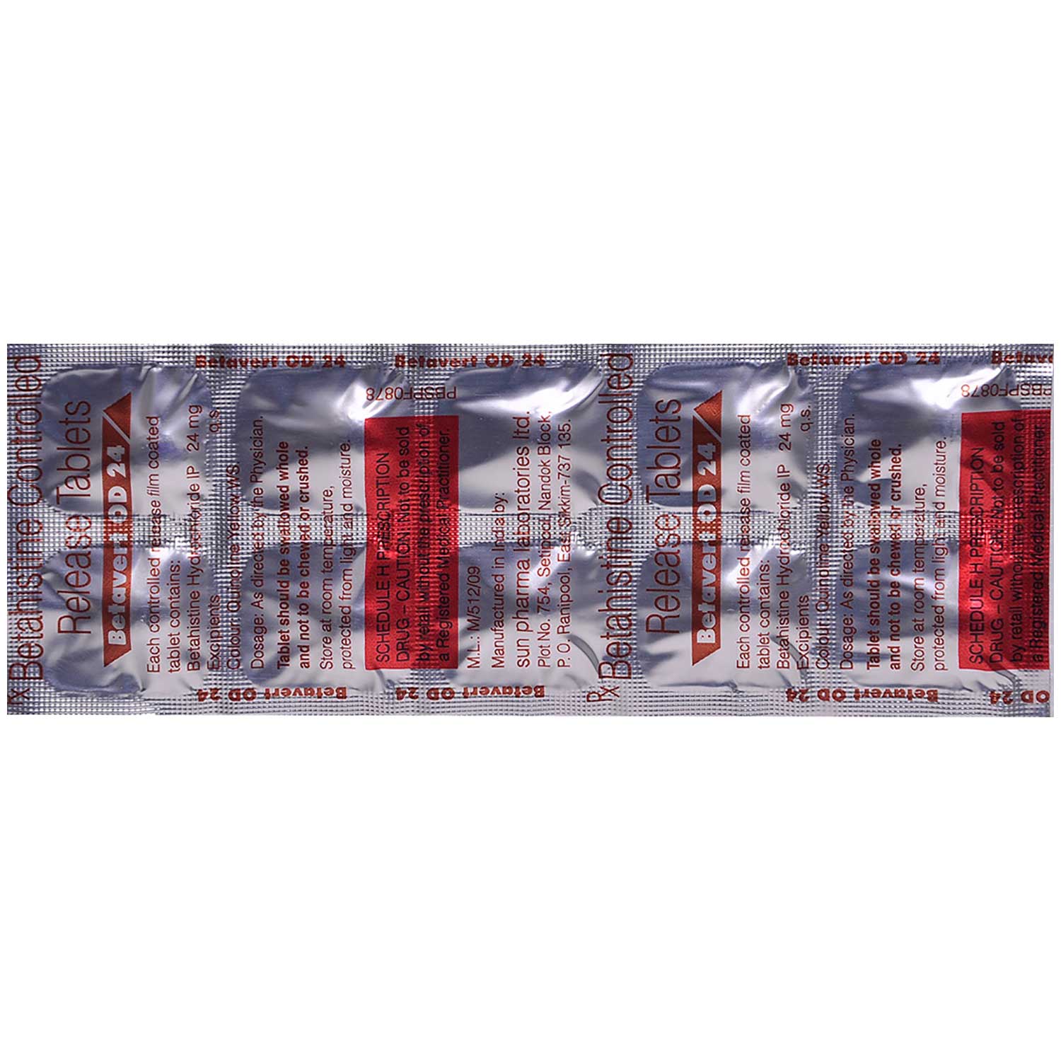 Betavert OD 24 Tablet 10's, Pack of 10 TABLETS Betavert OD 24 Tablet 10's, Pack of 10 TABLETS