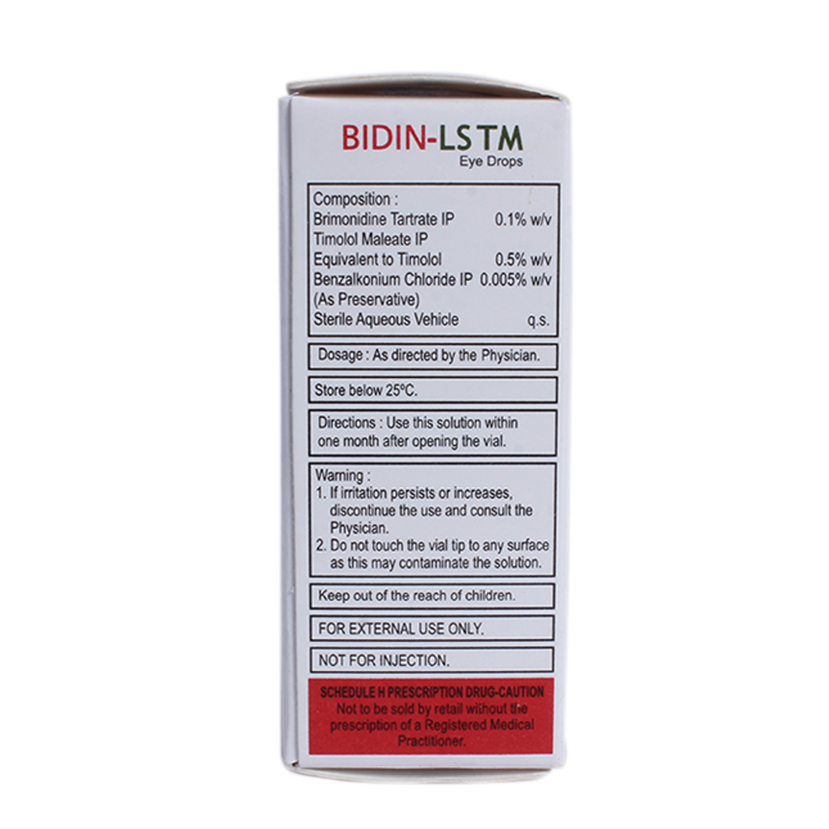 Bidin LS TM Eye Drops 5 ml, Pack of 1 Eye Drops Bidin LS TM Eye Drops 5 ml, Pack of 1 Eye Drops