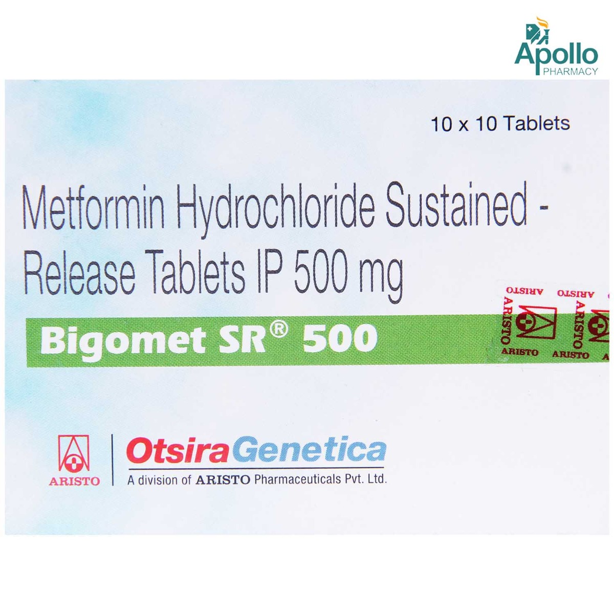 Bigomet SR 500 Tablet 10's, Pack of 10 TABLETS Bigomet SR 500 Tablet 10's, Pack of 10 TABLETS