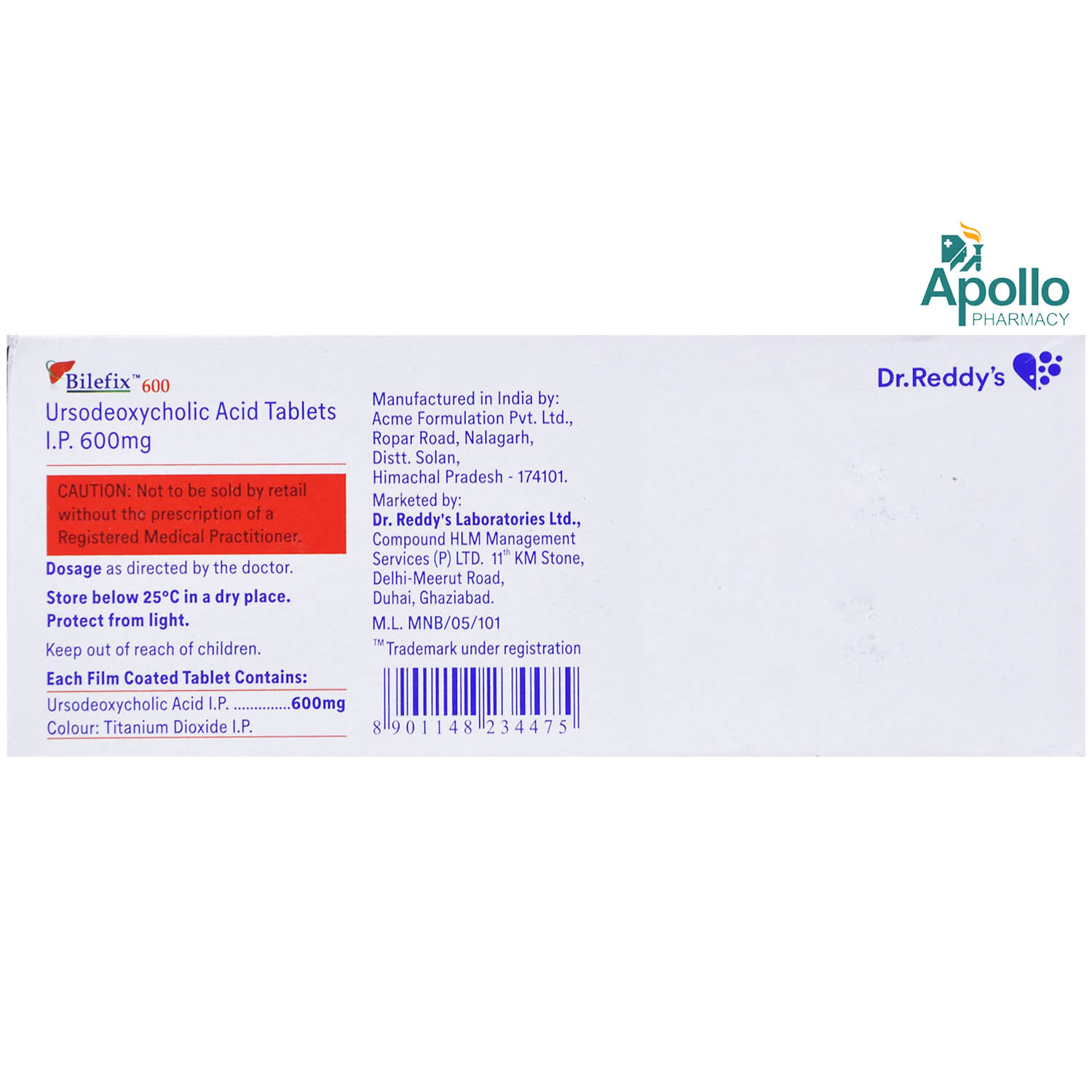 Bilefix 600 Tablet 14's, Pack of 14 TabletS Bilefix 600 Tablet 14's, Pack of 14 TabletS