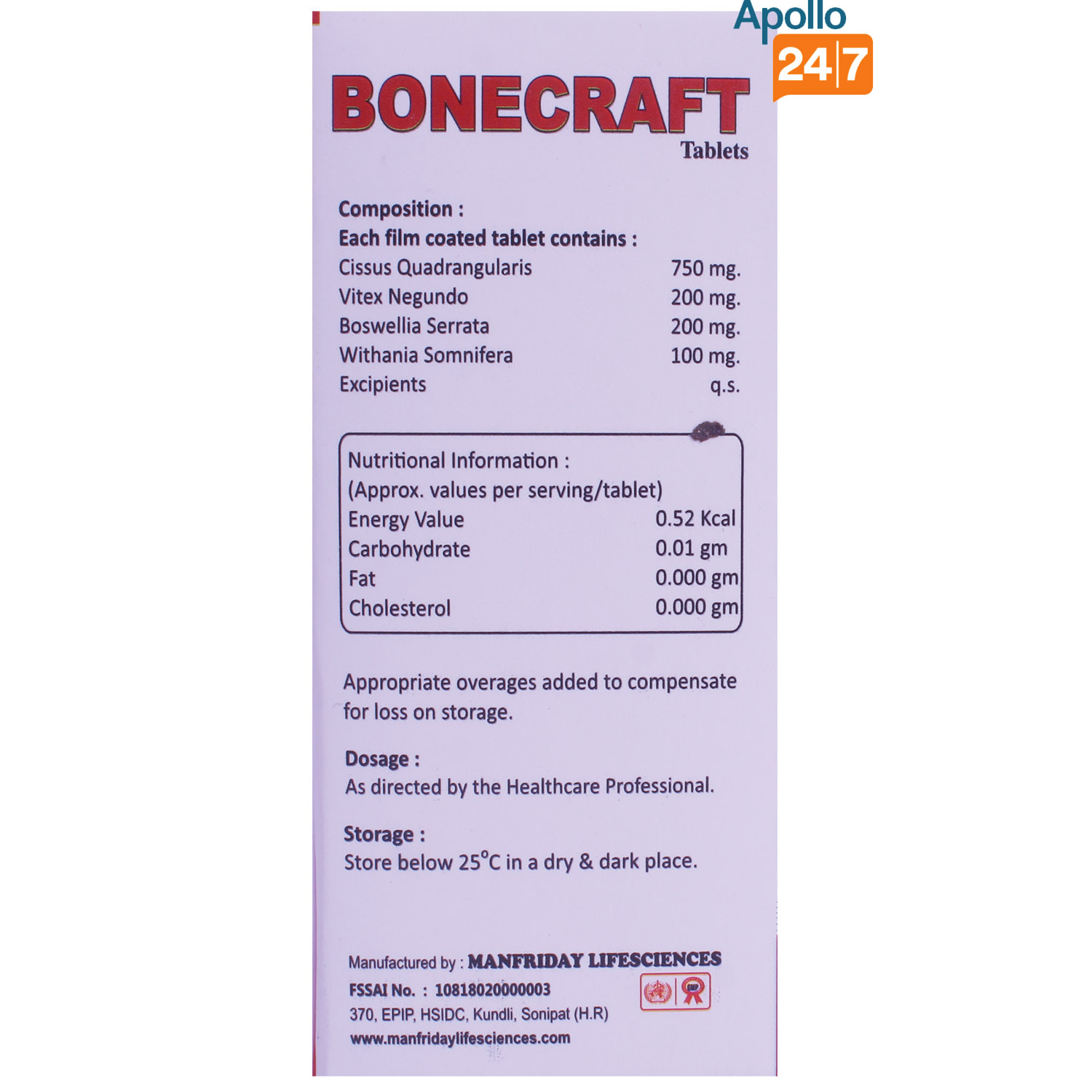 Bonecraft Tablet 30's, Pack of 1 Bonecraft Tablet 30's, Pack of 1