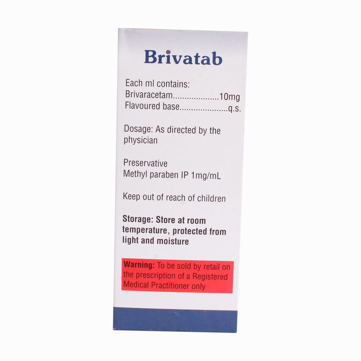 Brivatab 10 Oral Solution 100 ml, Pack of 1 SOLUTION Brivatab 10 Oral Solution 100 ml, Pack of 1 SOLUTION