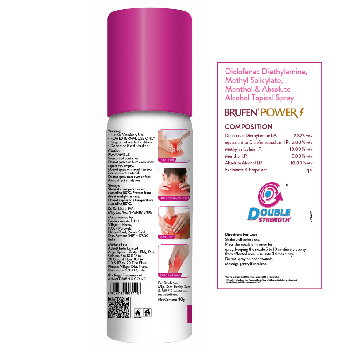 Brufen Power Metered Pain Relief Spray, 40 gm, Pack of 1 Brufen Power Metered Pain Relief Spray, 40 gm, Pack of 1