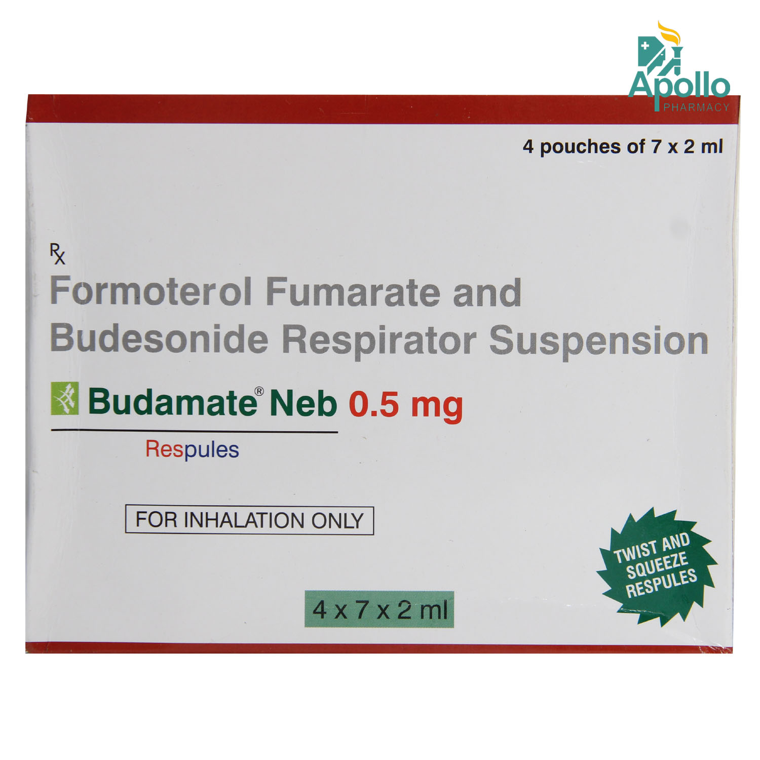 Budamate Neb 0.5 mg Respules 7 x 2 ml, Pack of 7 RESPULES Budamate Neb 0.5 mg Respules 7 x 2 ml, Pack of 7 RESPULES