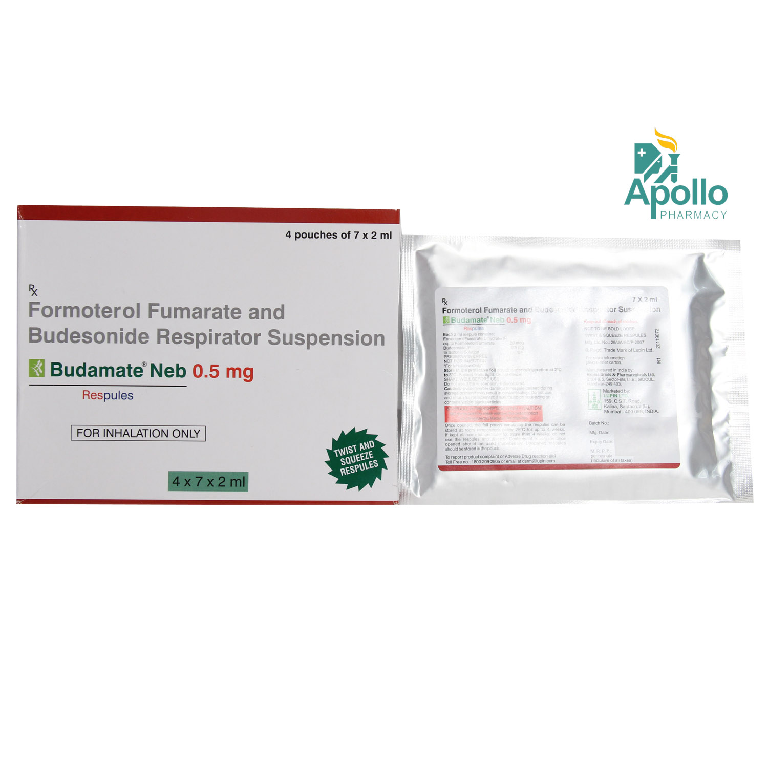 Budamate Neb 0.5 mg Respules 7 x 2 ml, Pack of 7 RESPULES Budamate Neb 0.5 mg Respules 7 x 2 ml, Pack of 7 RESPULES