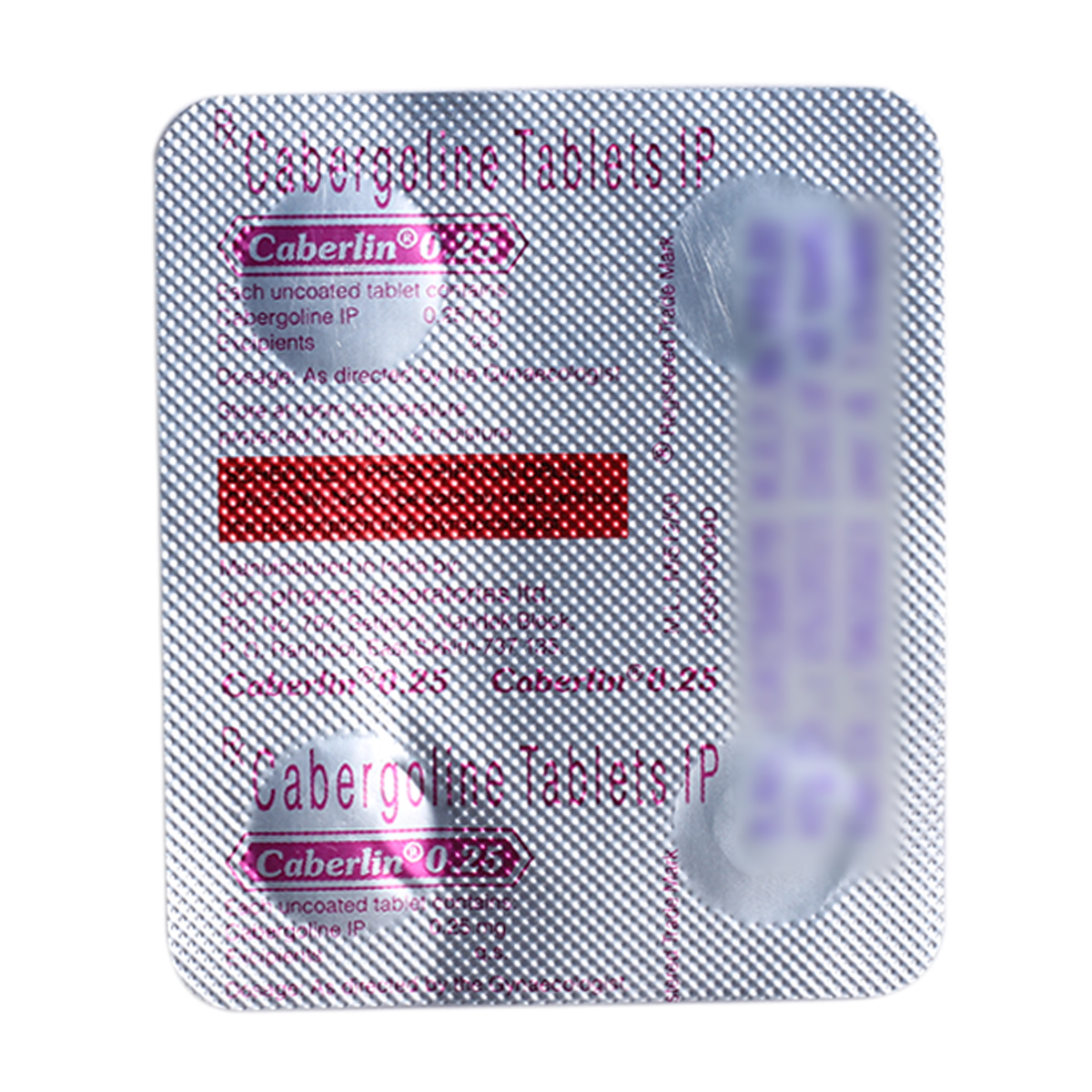Caberlin 0.25 Tablet 4's, Pack of 4 TABLETS Caberlin 0.25 Tablet 4's, Pack of 4 TABLETS